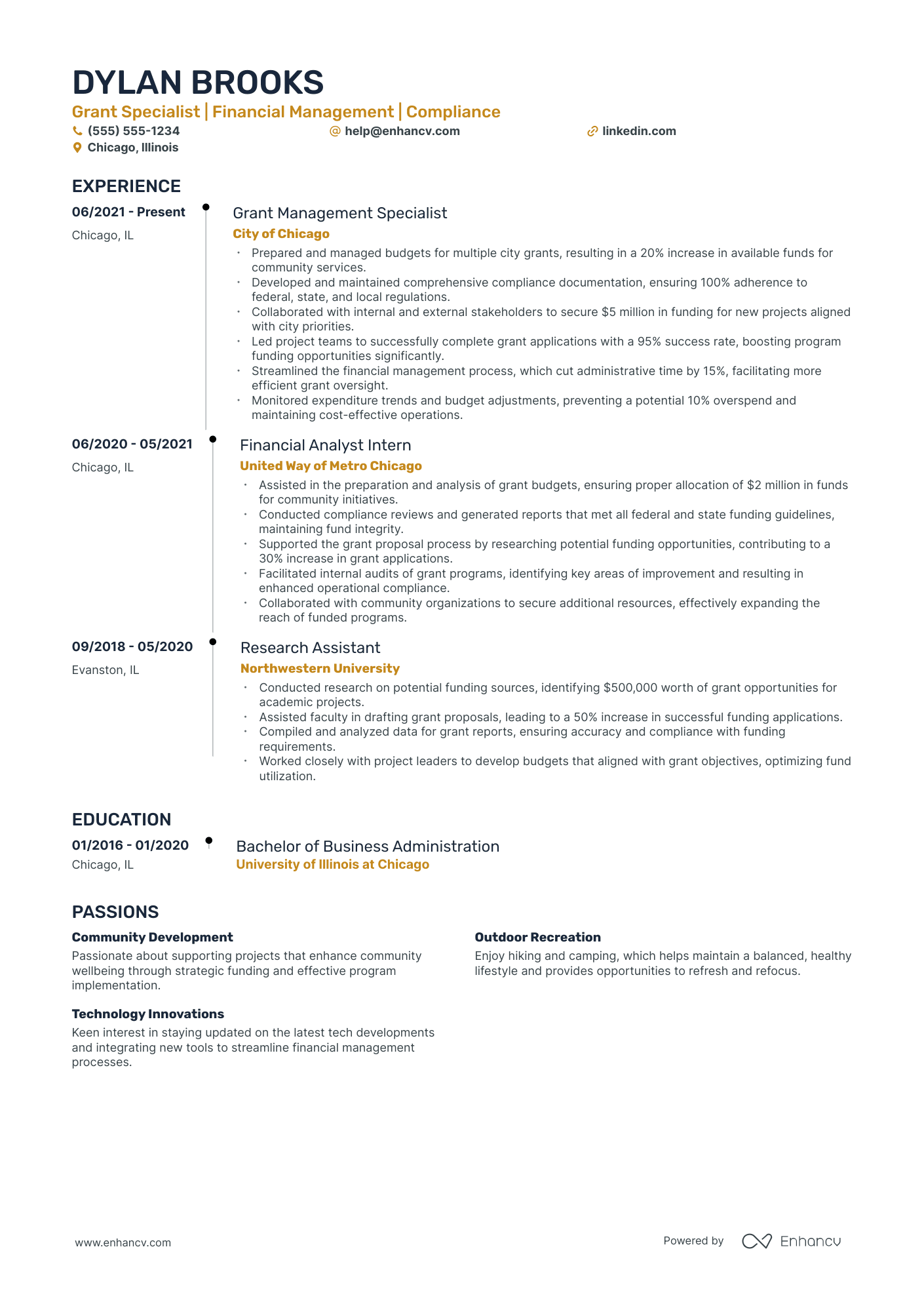 Grants Program Manager resume example