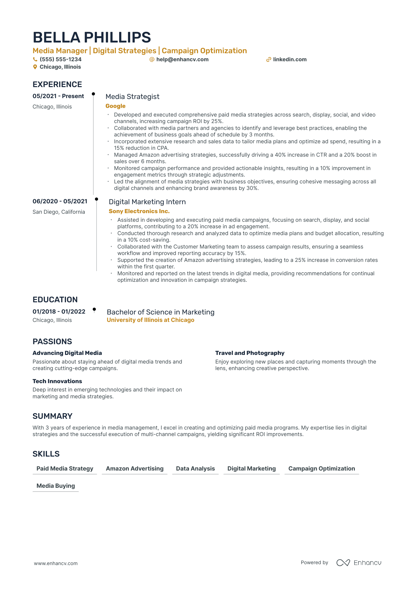 Social Media Manager resume example