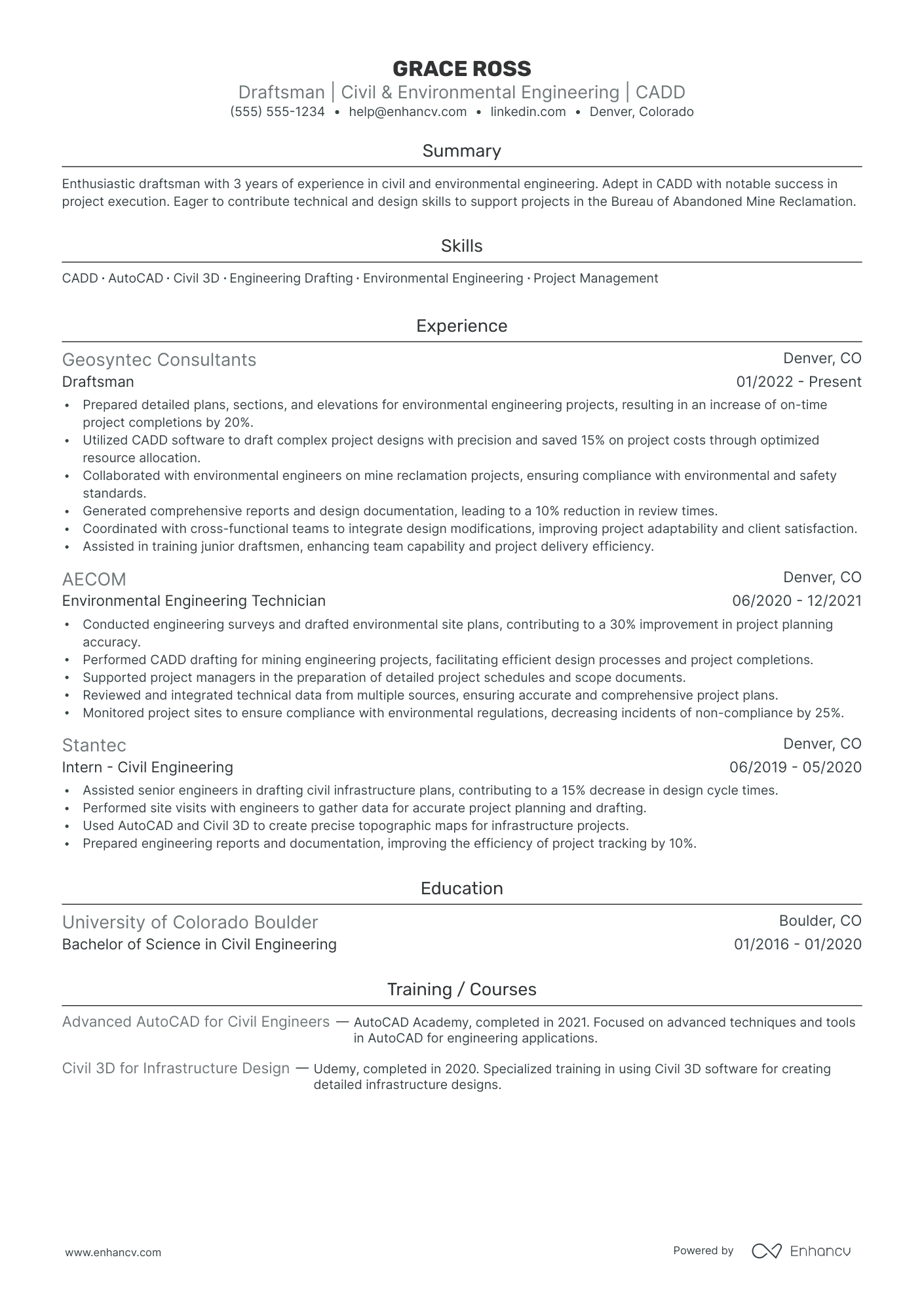 Drafter resume example