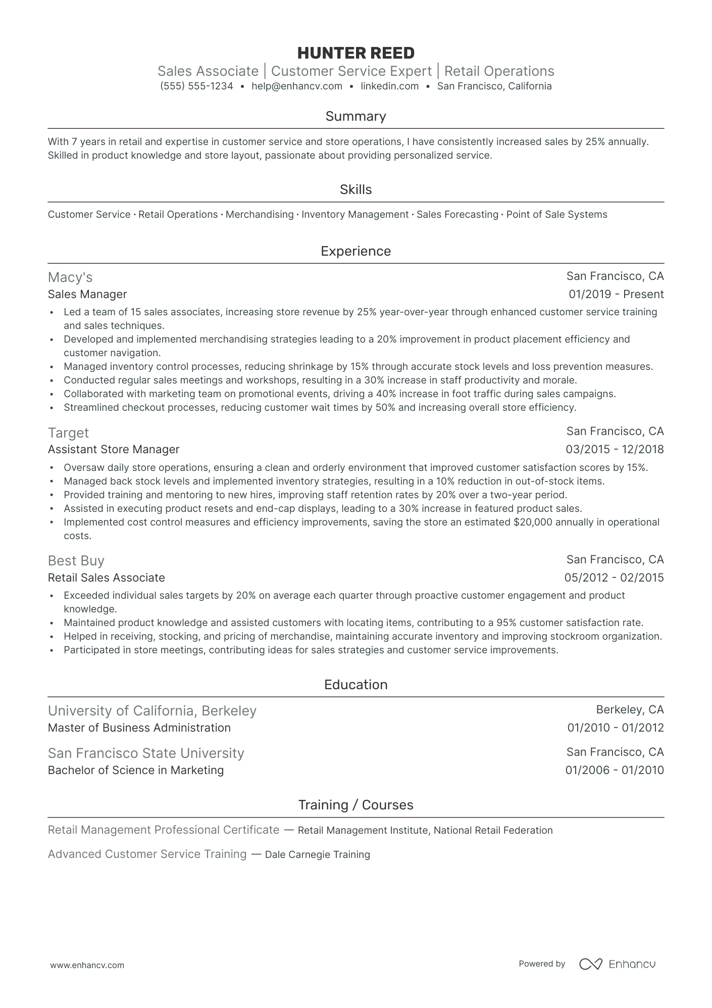 Junior Sales Associate resume example