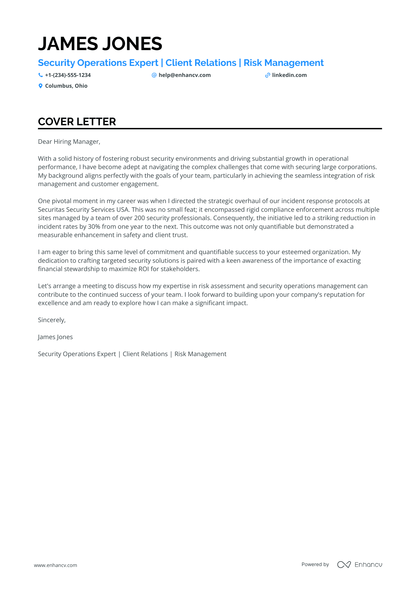 Portfolio Manager cover letter