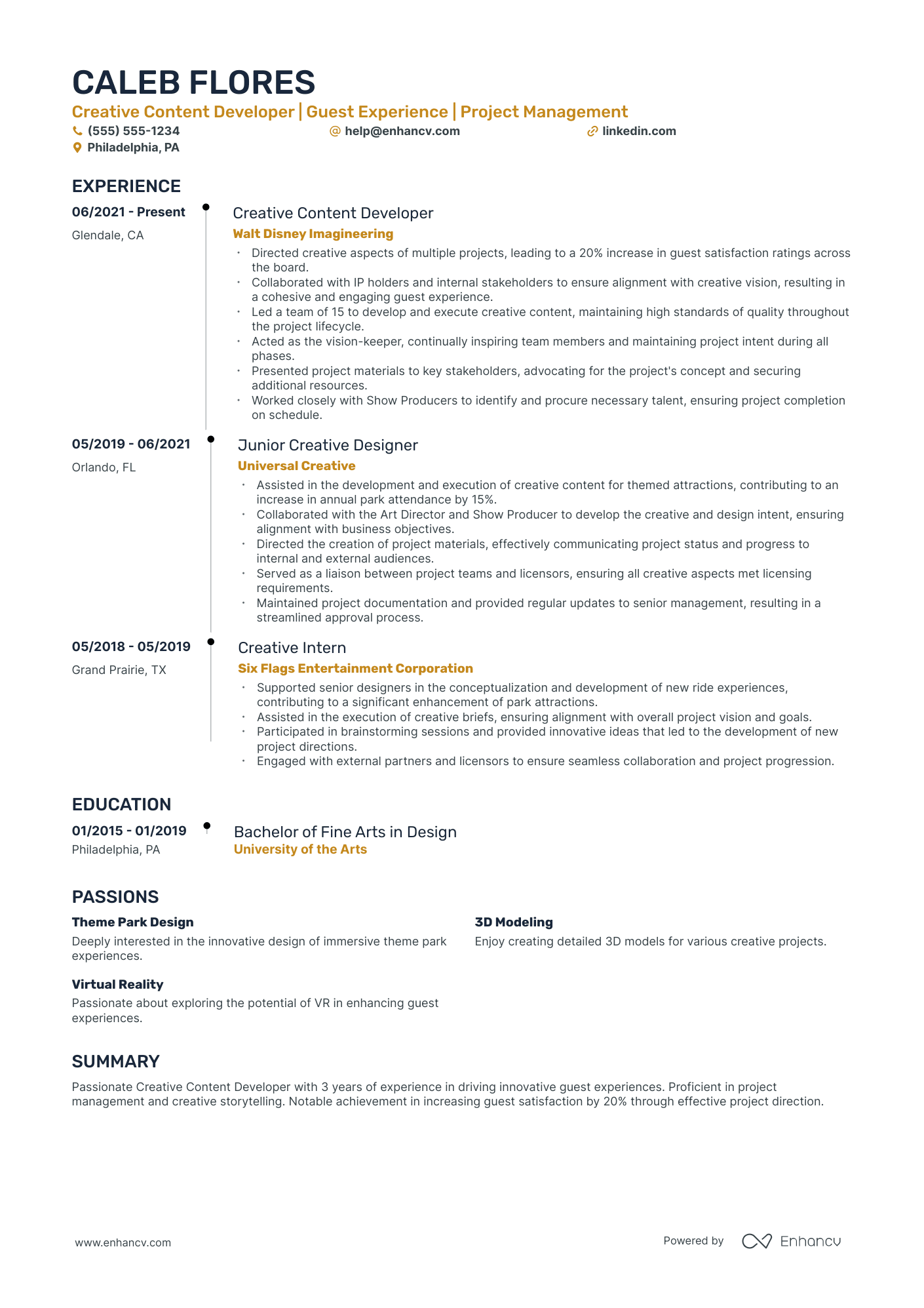 Creative Director resume example