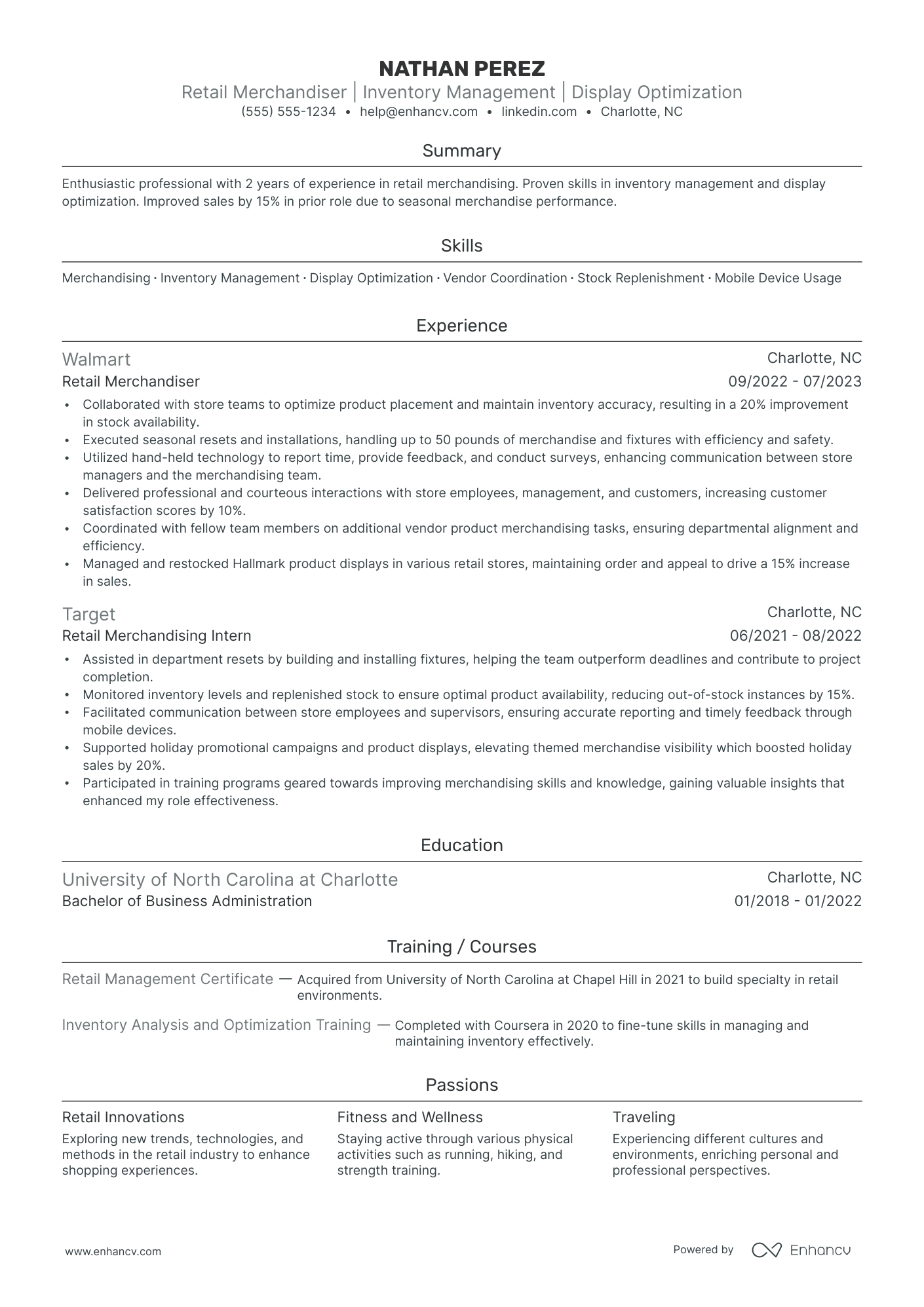 Retail Merchandiser Resume Example Resume Example