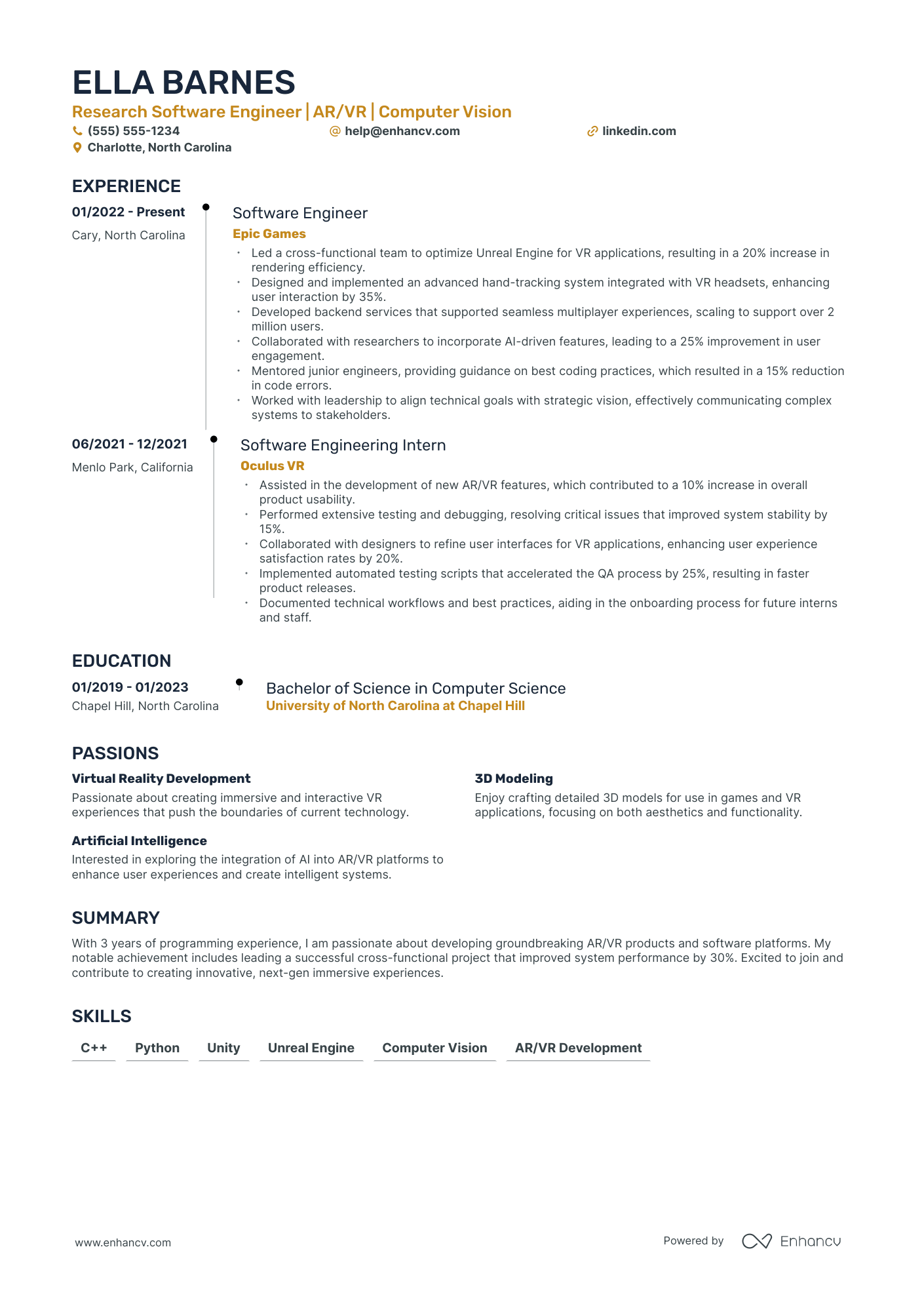 Software Research resume example