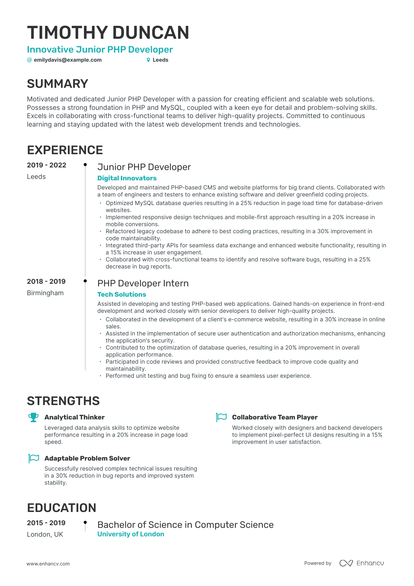 3 Php Developer CV Examples For 2023   Image 