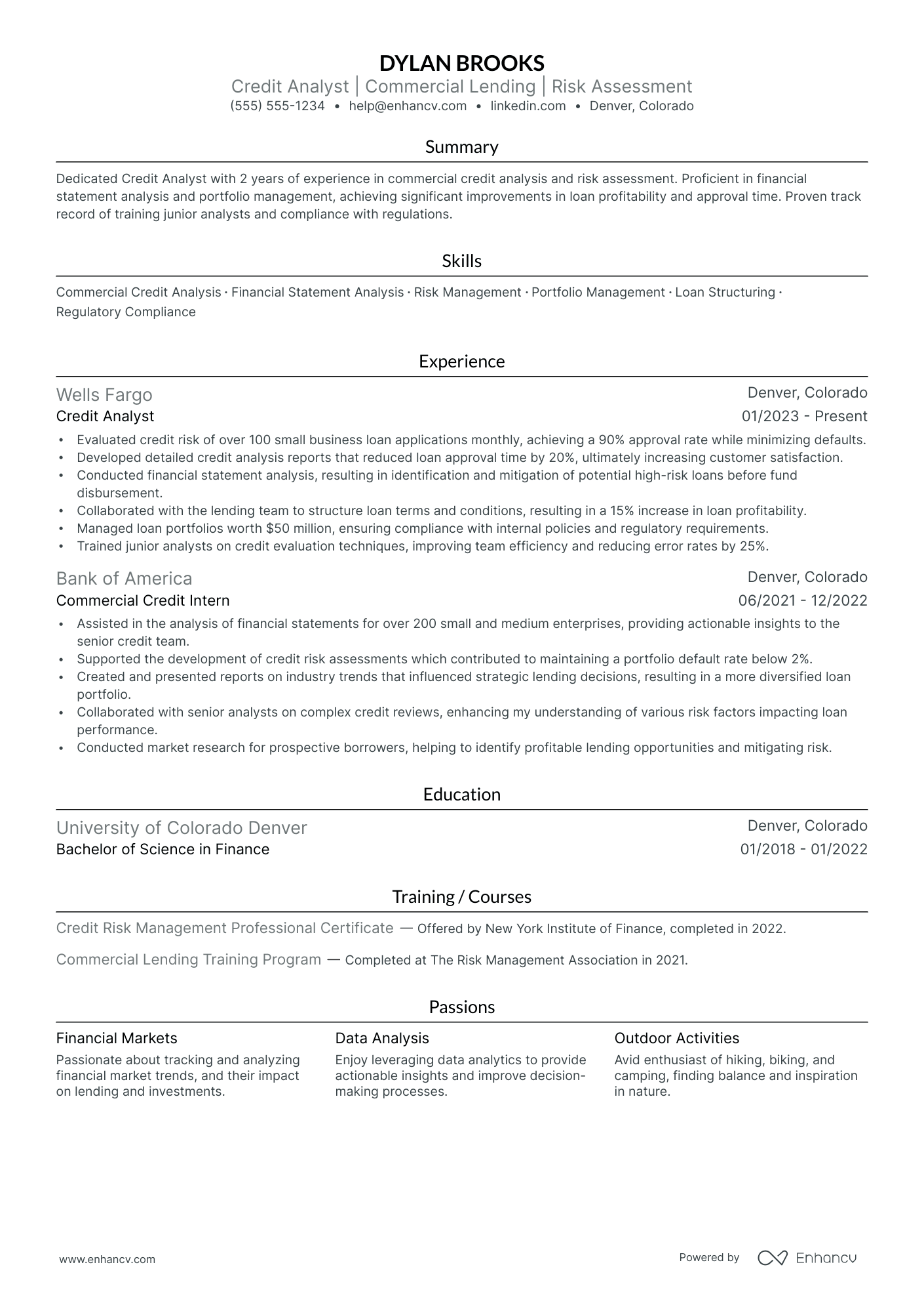 Commercial Credit Analyst Resume Example Resume Example