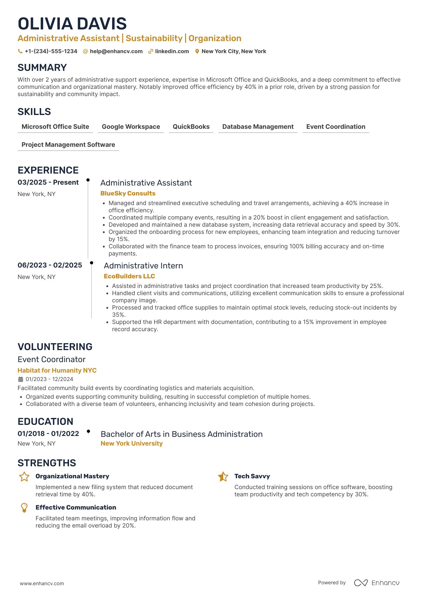 Administrative Assistant resume example
