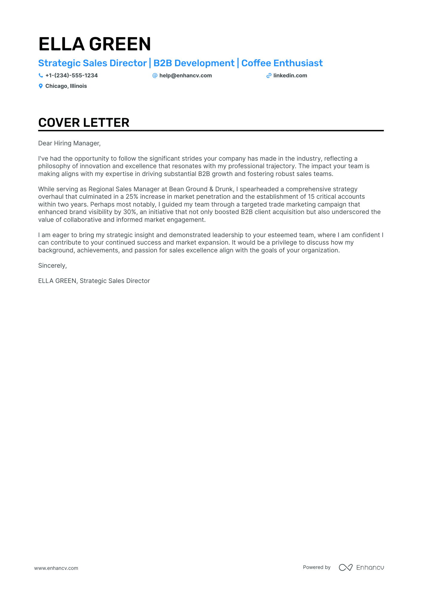 Distribution Manager cover letter
