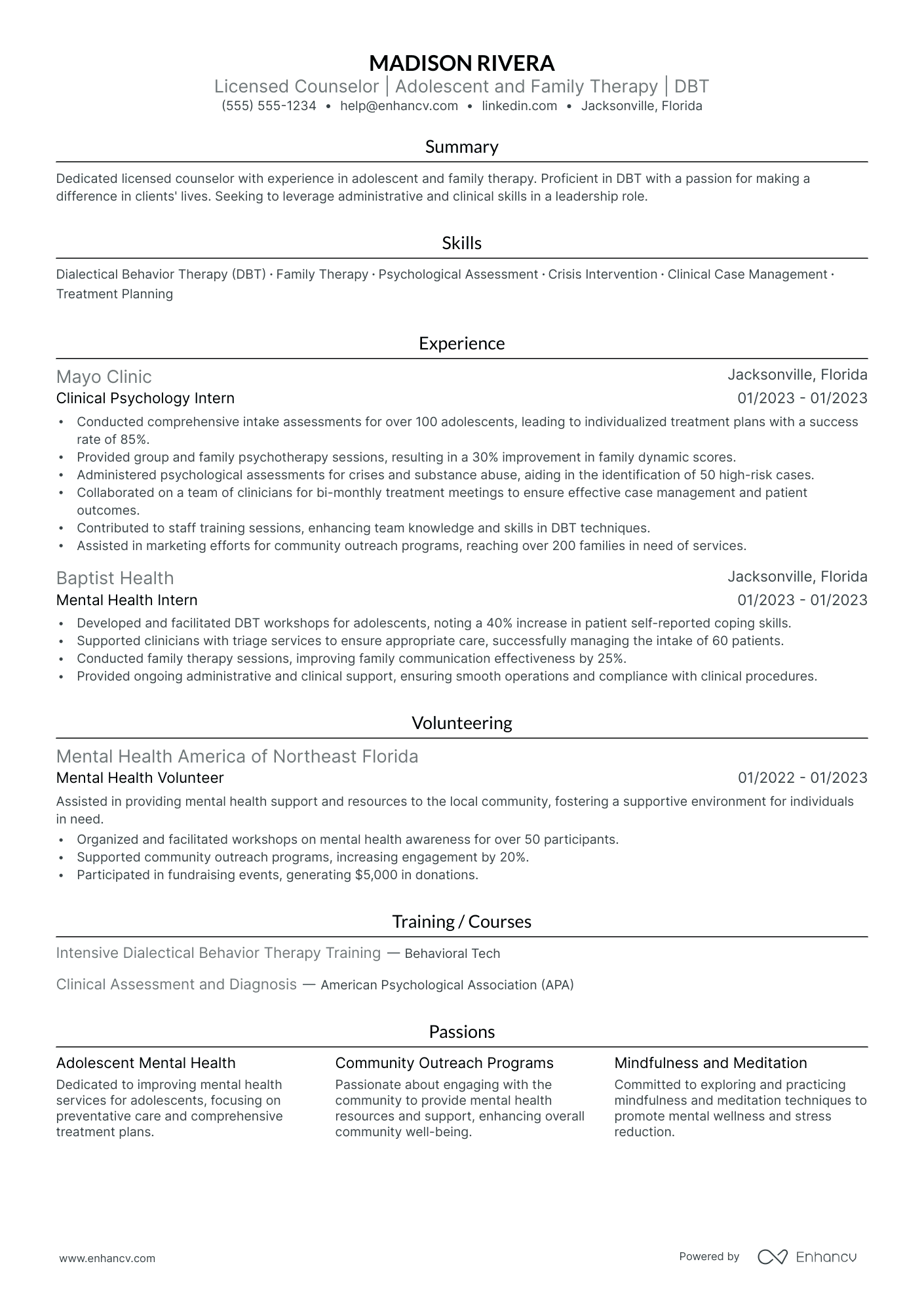 Entry-Level Substance Abuse Counselor resume example