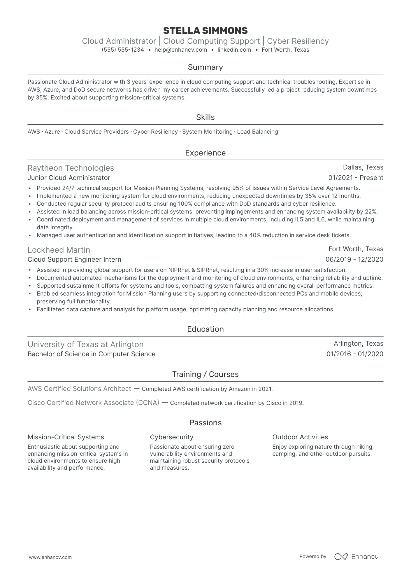 Cloud System Administrator Resume Example Resume Example