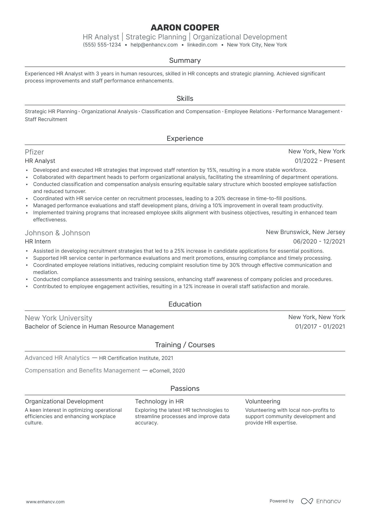 Business Operations Analyst resume example