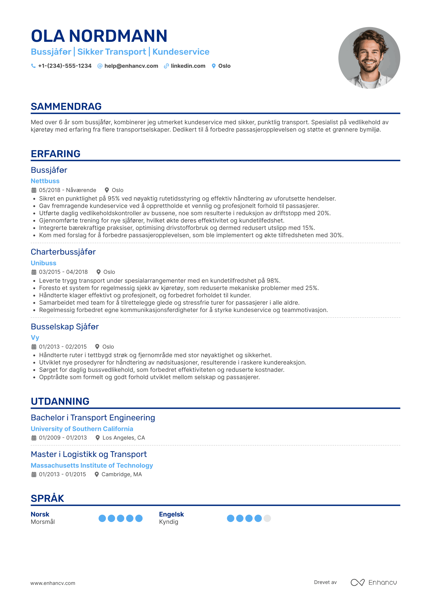 Bussjåfør CV