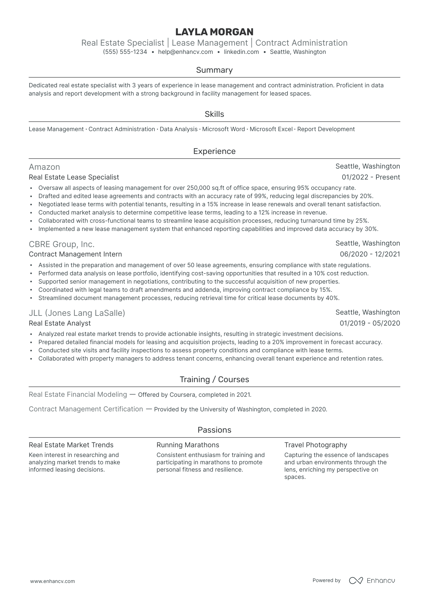 Leasing Agent resume example