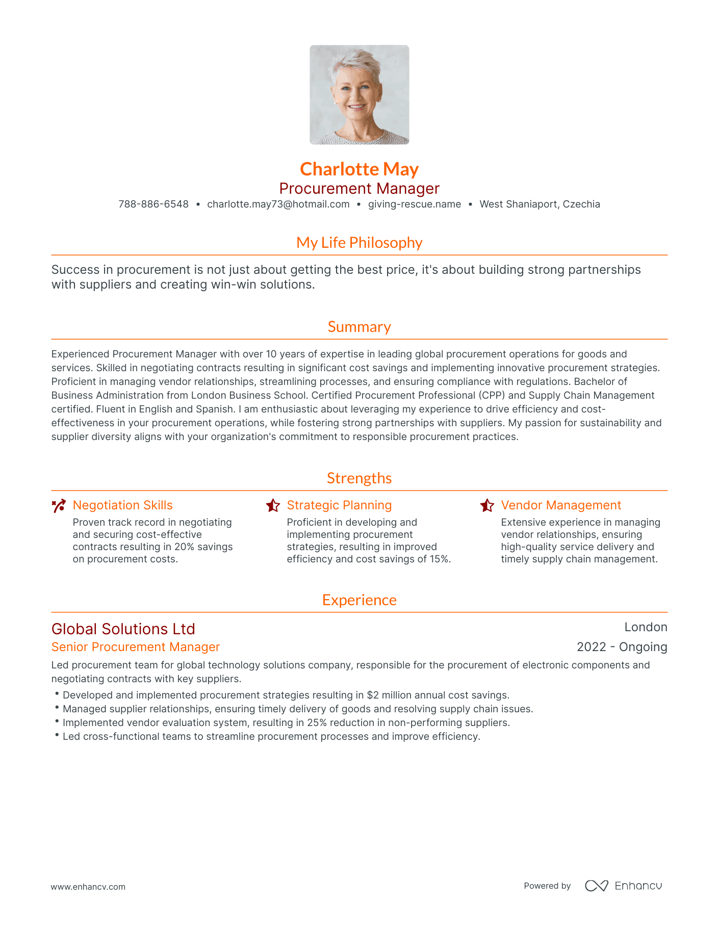 Modern Procurement Manager Resume Example Resume Example