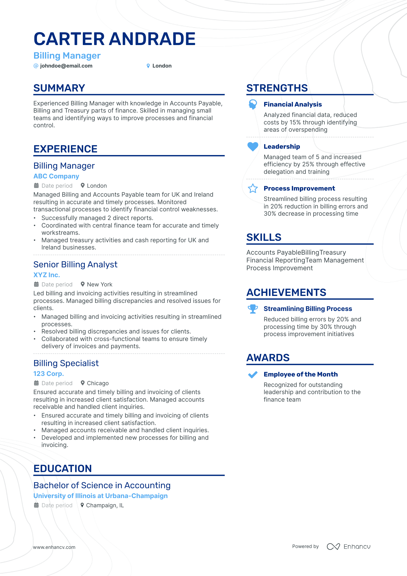 Academic resume example