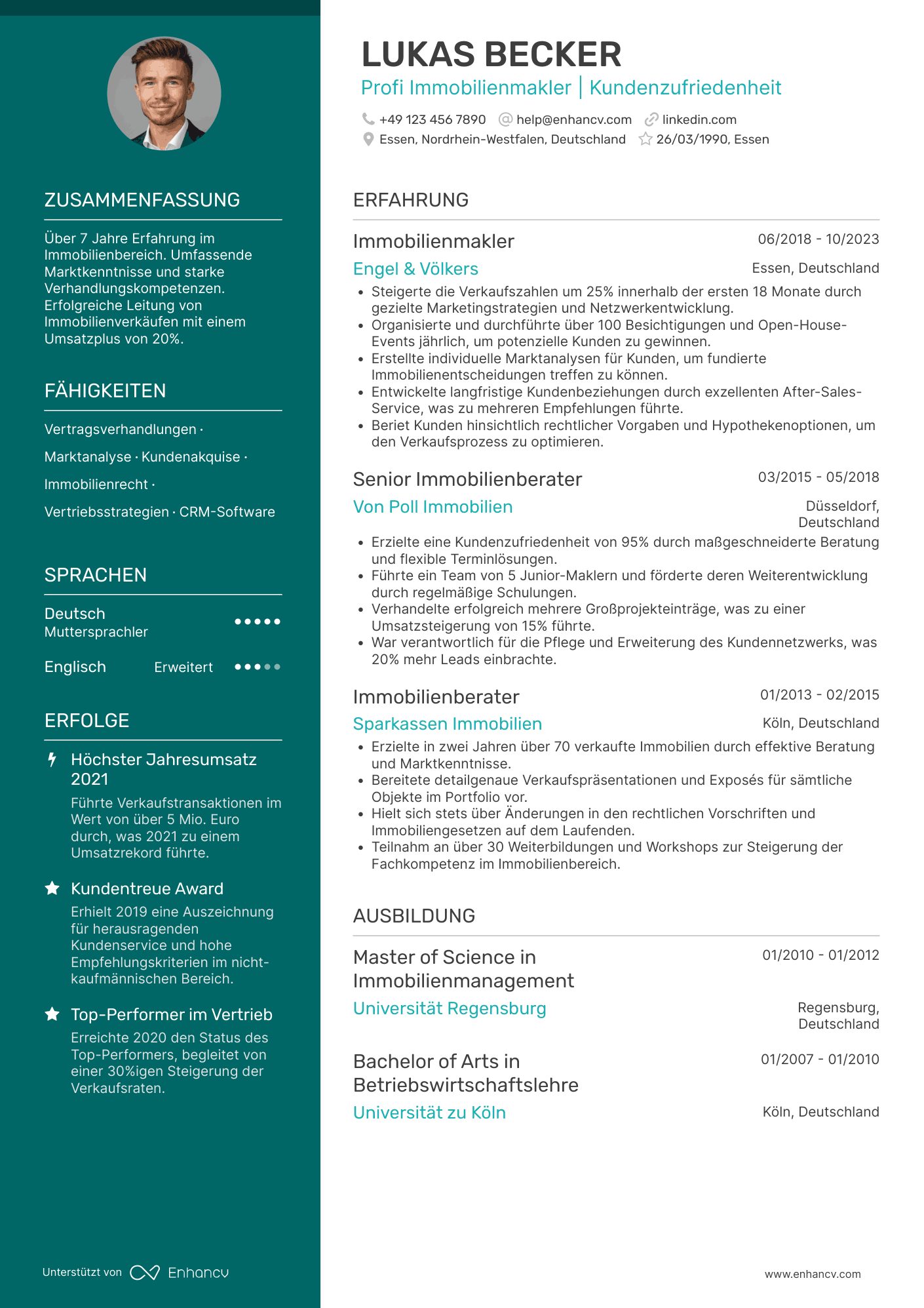 Immobilienmakler CV