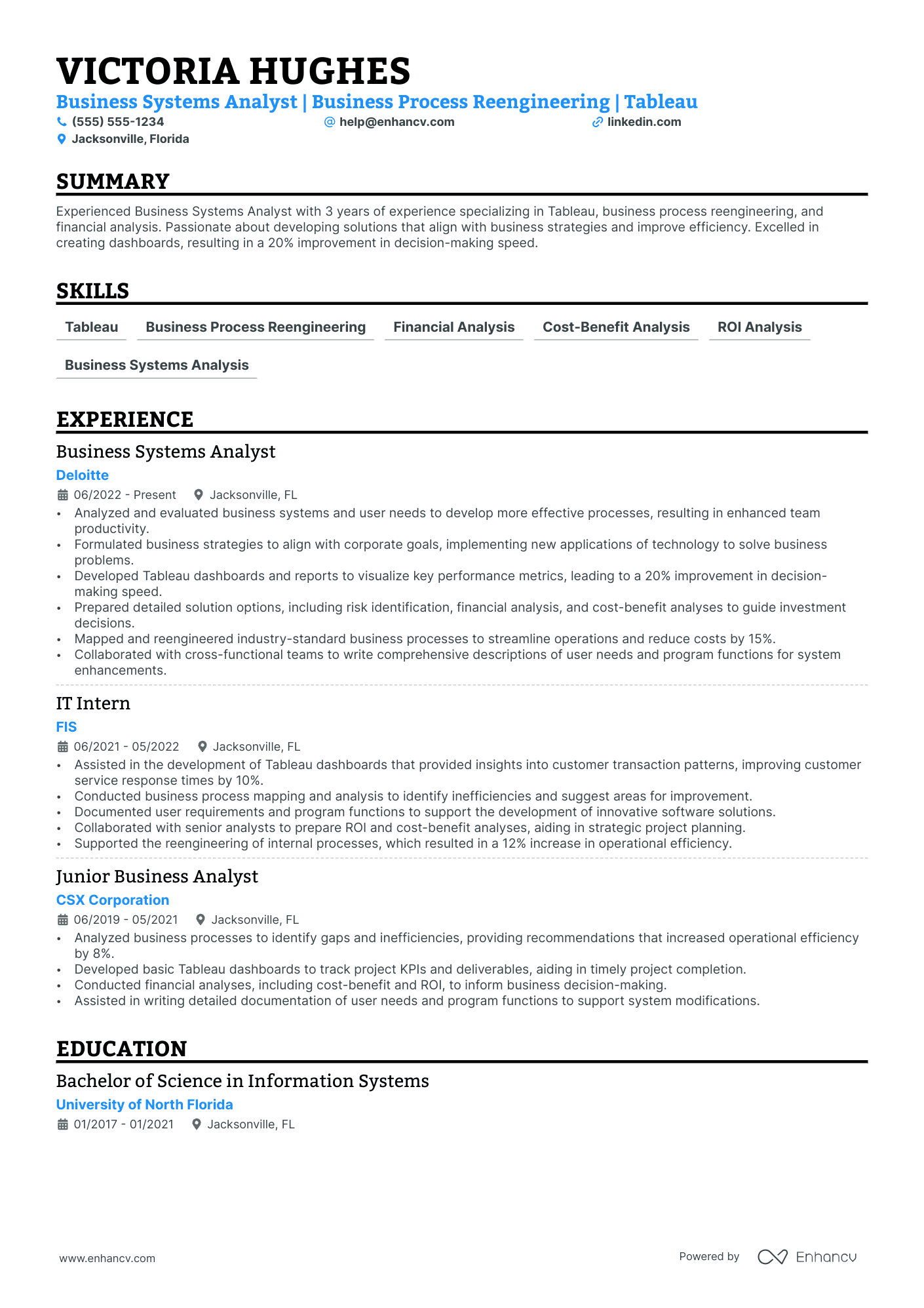 Senior Tableau Developer Resume Example Resume Example