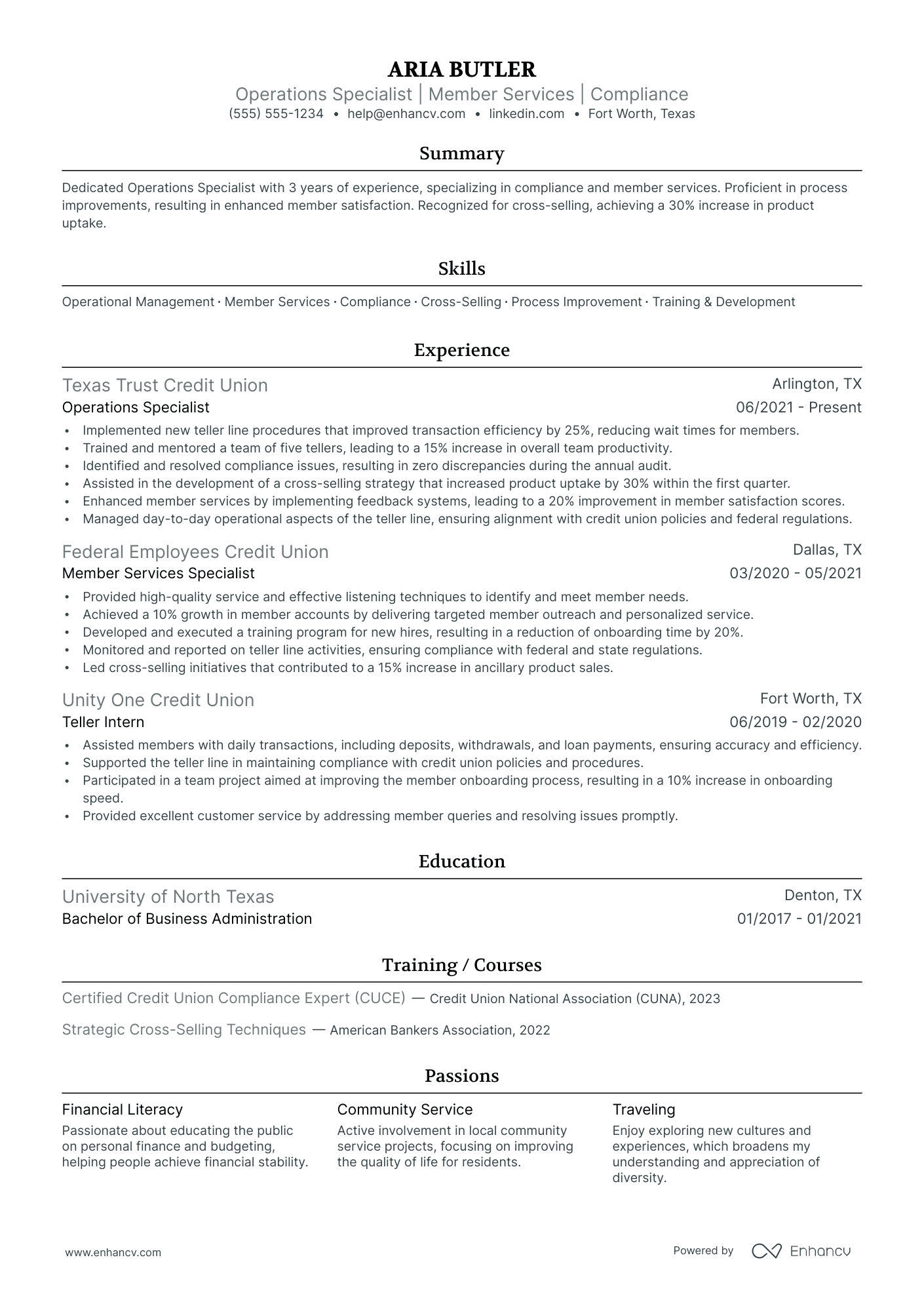 Bank Teller Trainee resume example