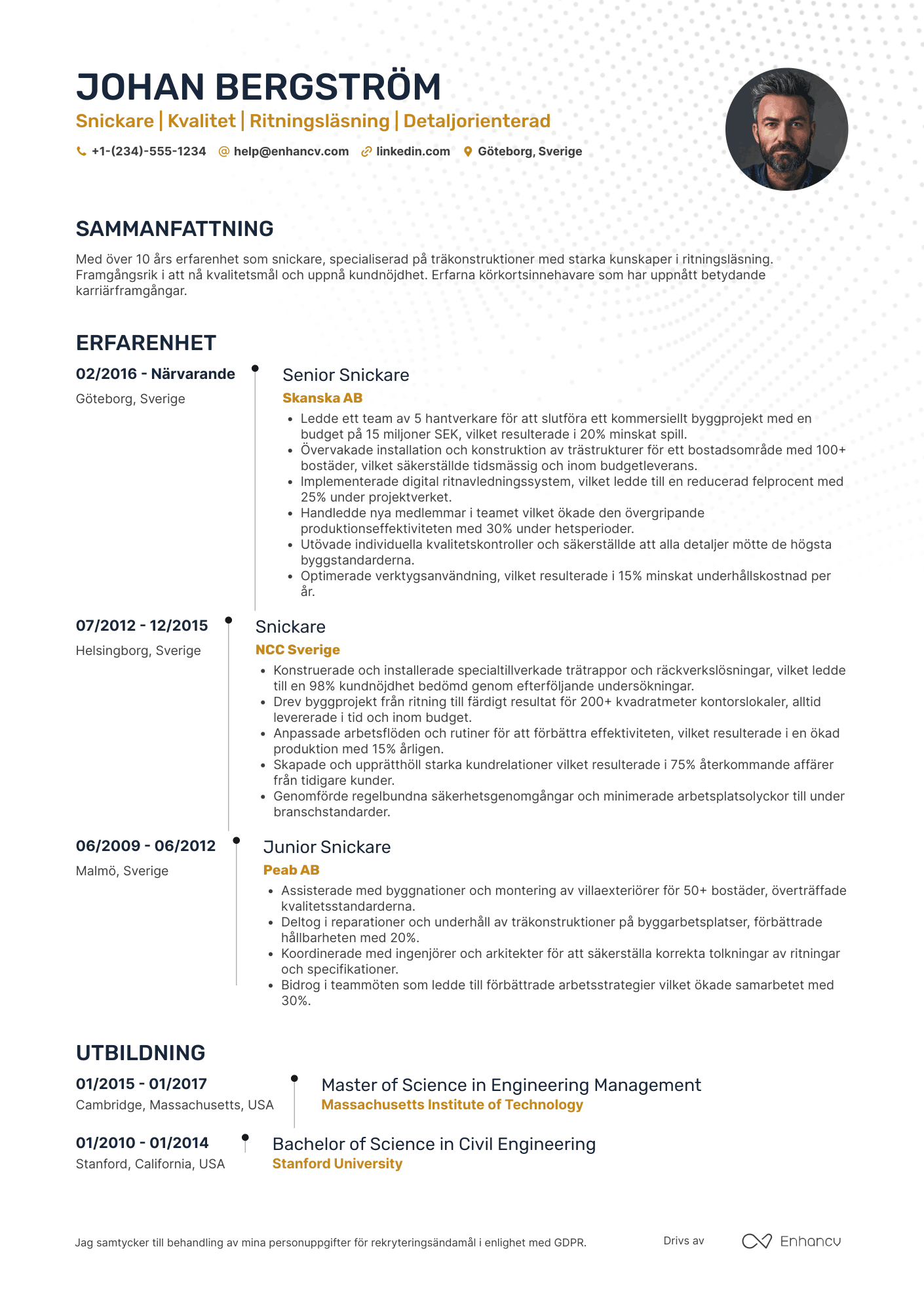 Snickare CV