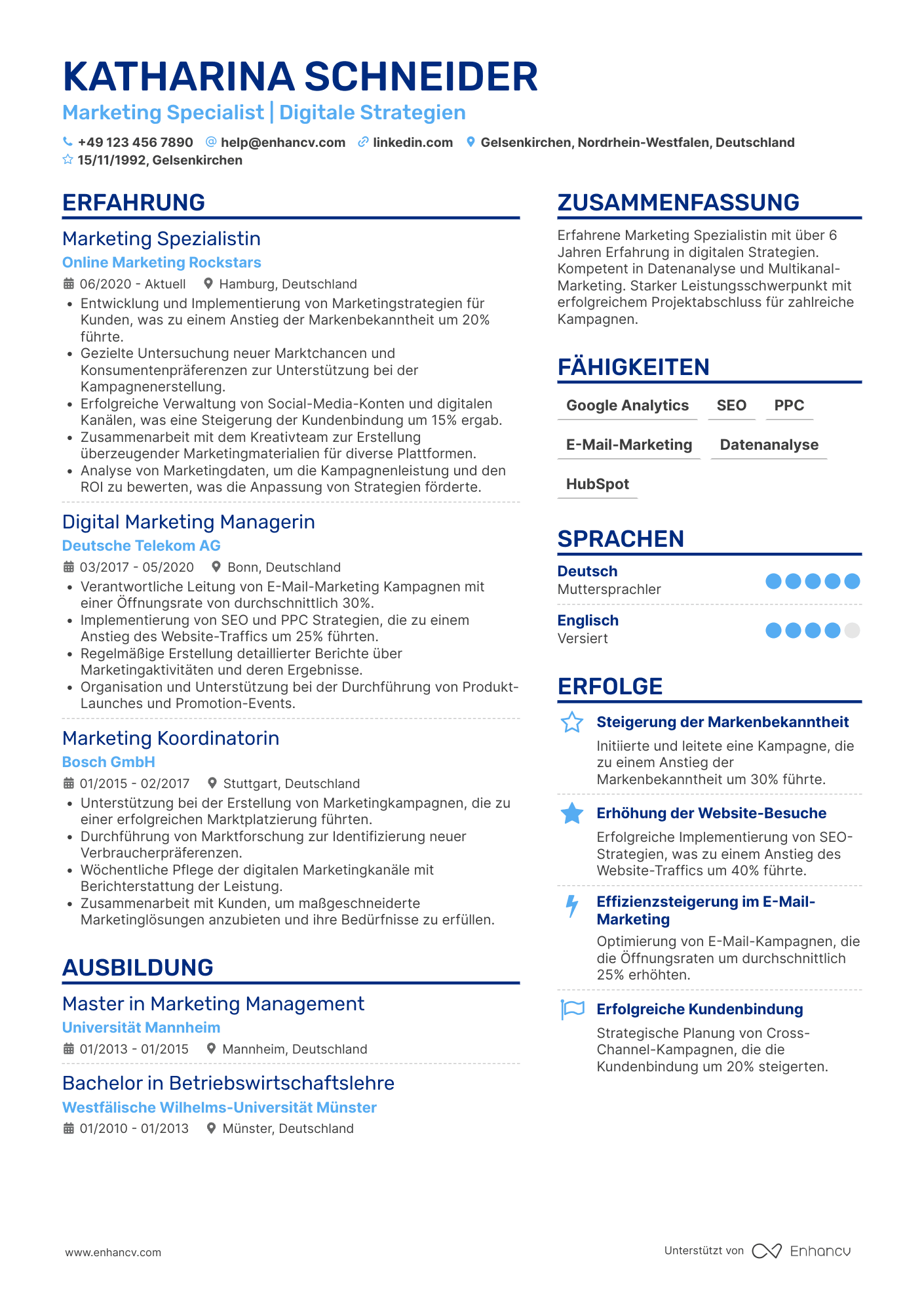 Marketing CV