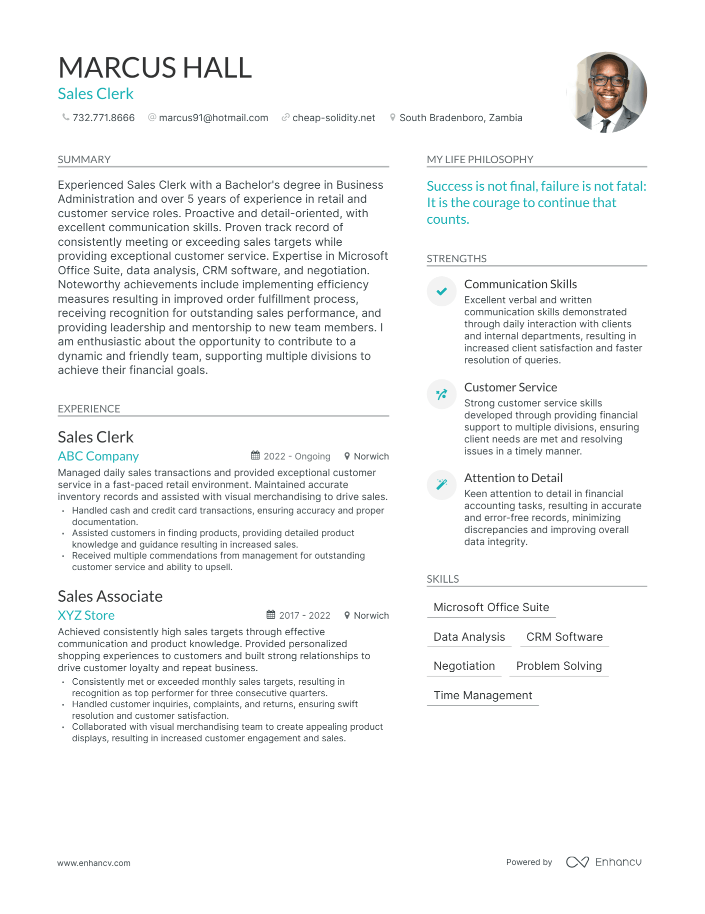 applicant resume sample for clerk