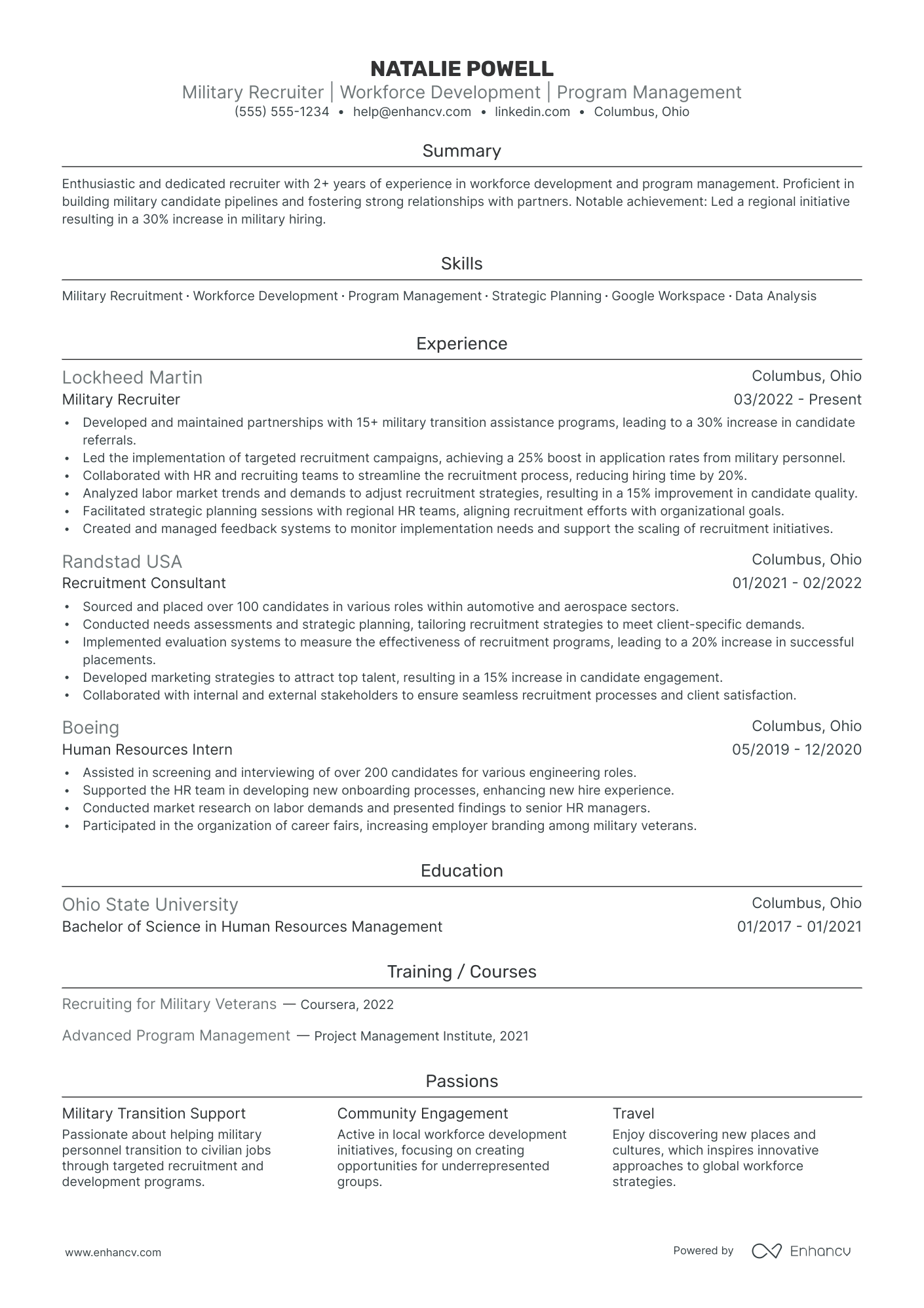 Military Recruiter Resume Example Resume Example