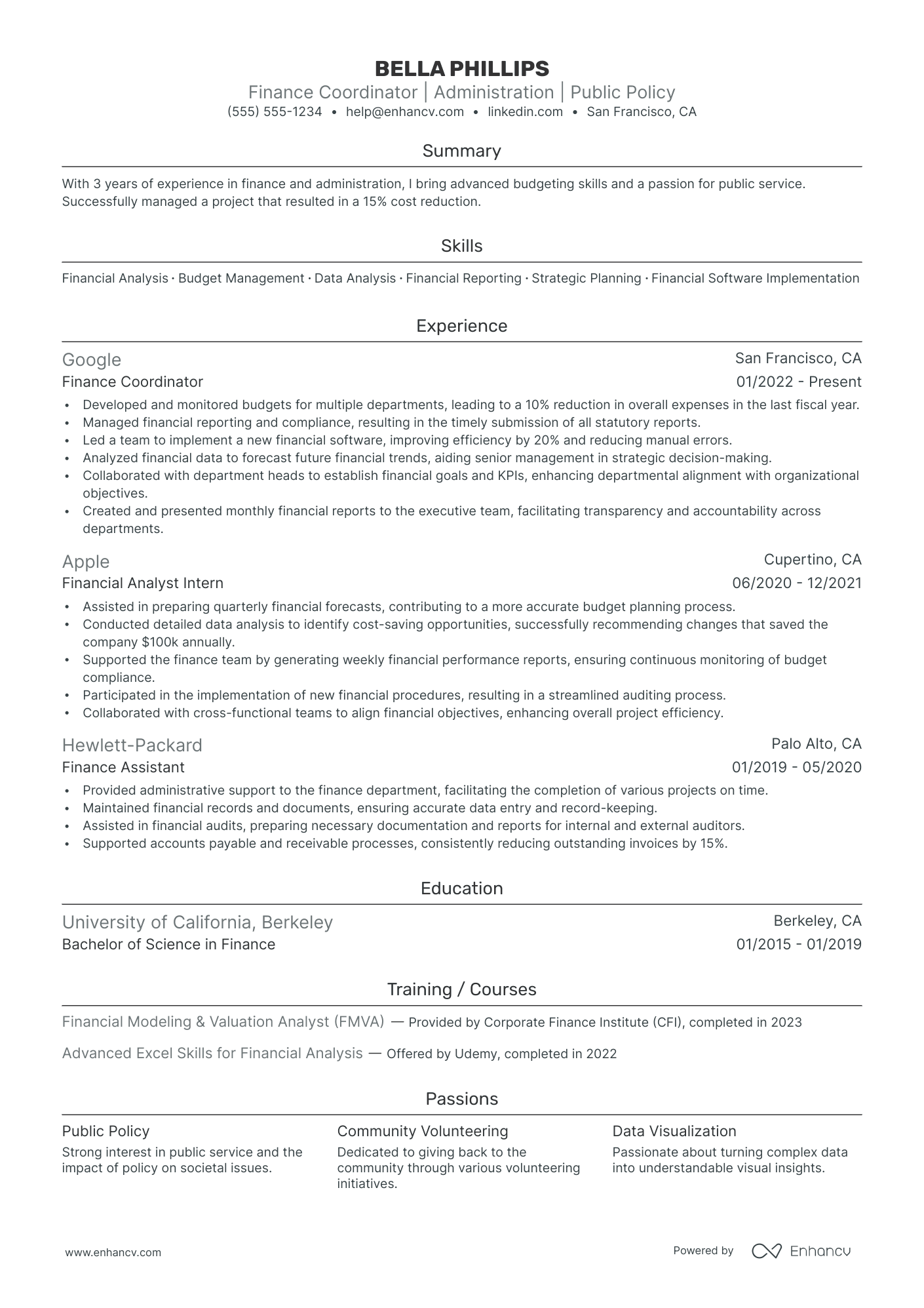 Financial Administrative Assistant resume example