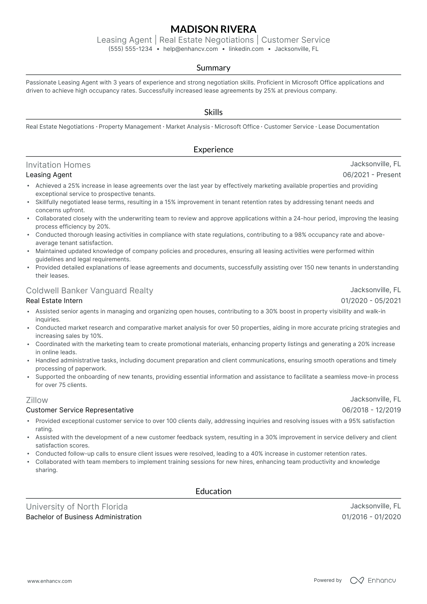 Senior Leasing Agent Resume Example Resume Example