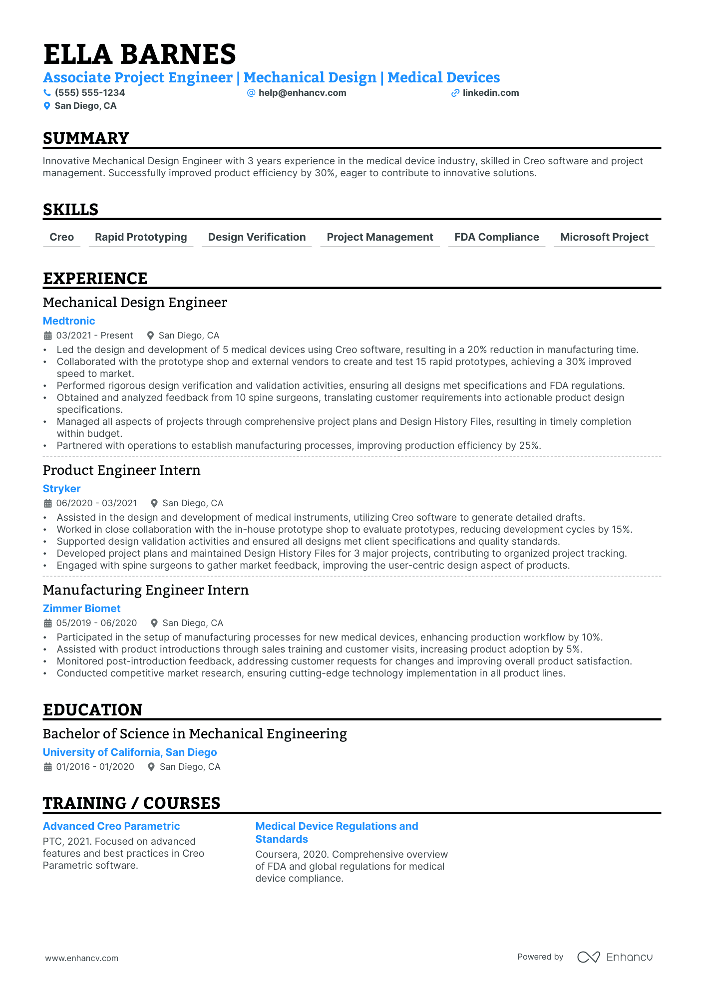 Associate Project Engineer resume example