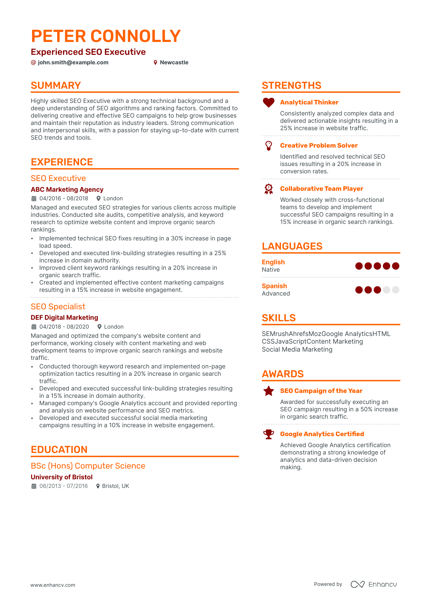 3 SEO CV Examples for 2024