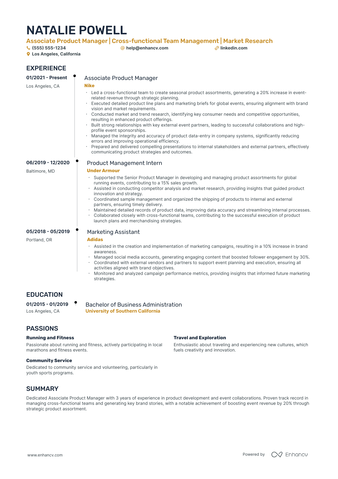 Associate Product Manager resume example