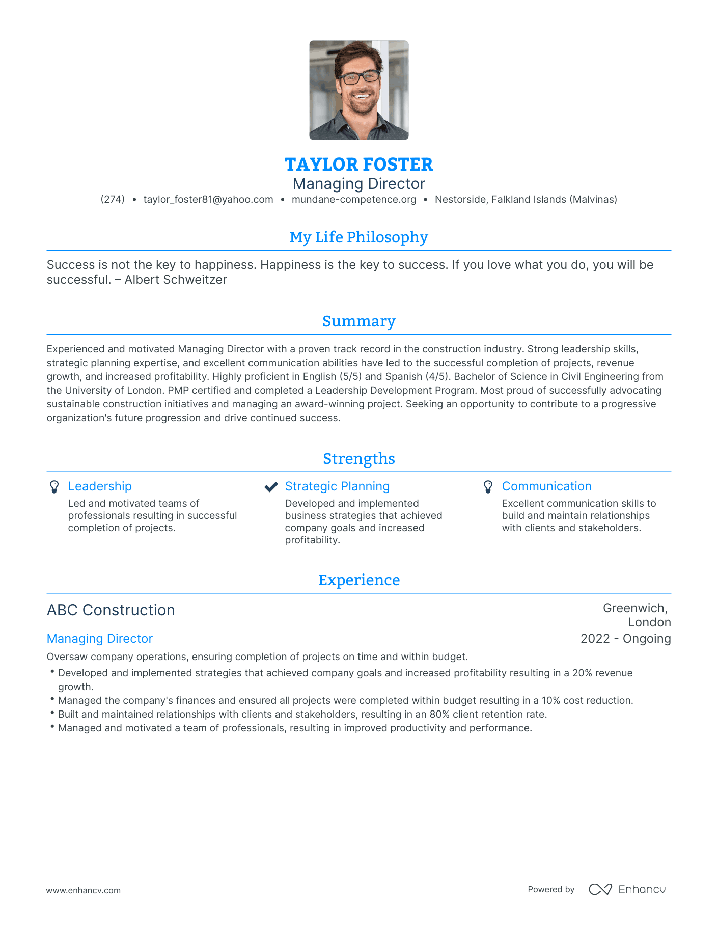 Modern Managing Director Resume Example Resume Example