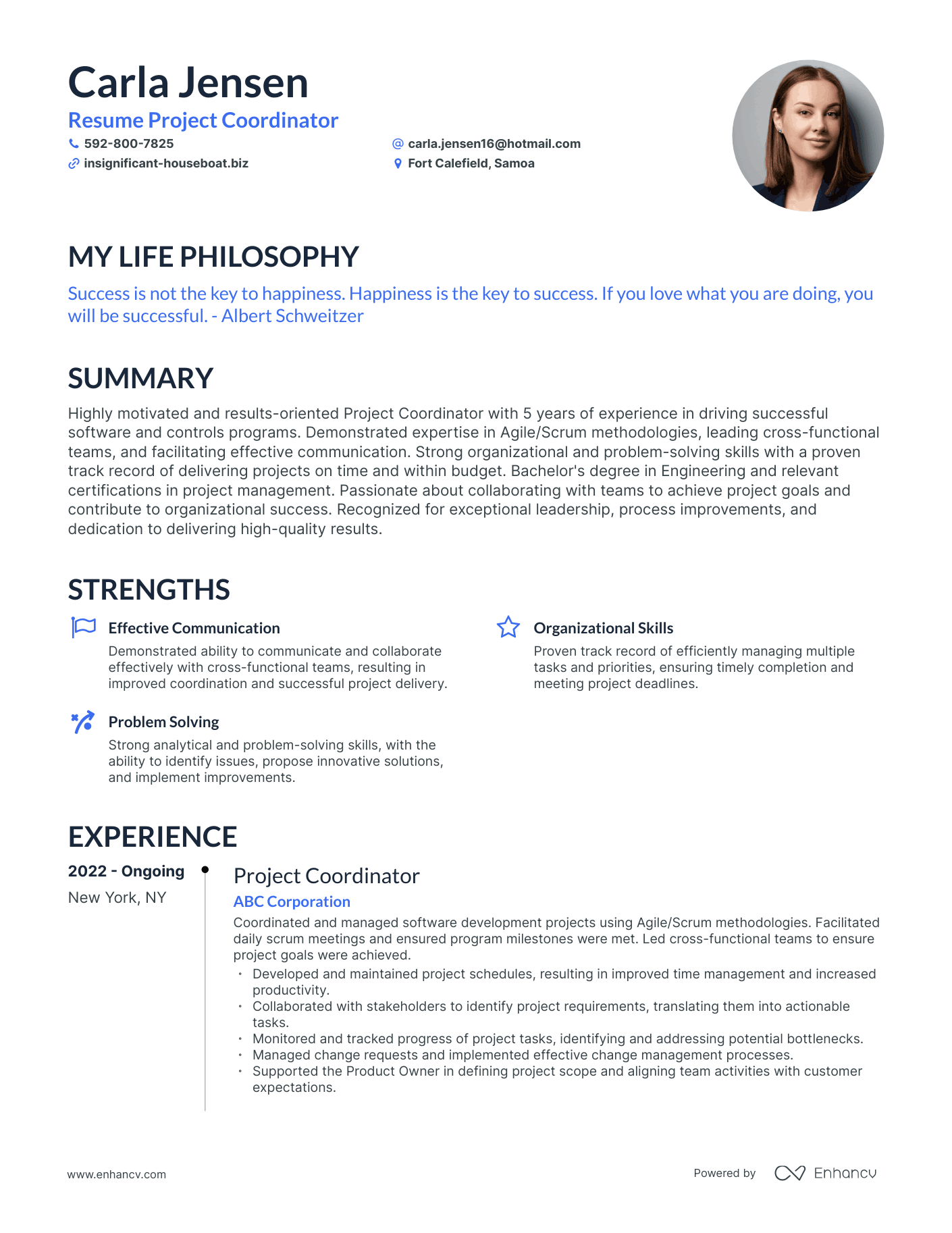 Creative Resume Project Coordinator Resume Example