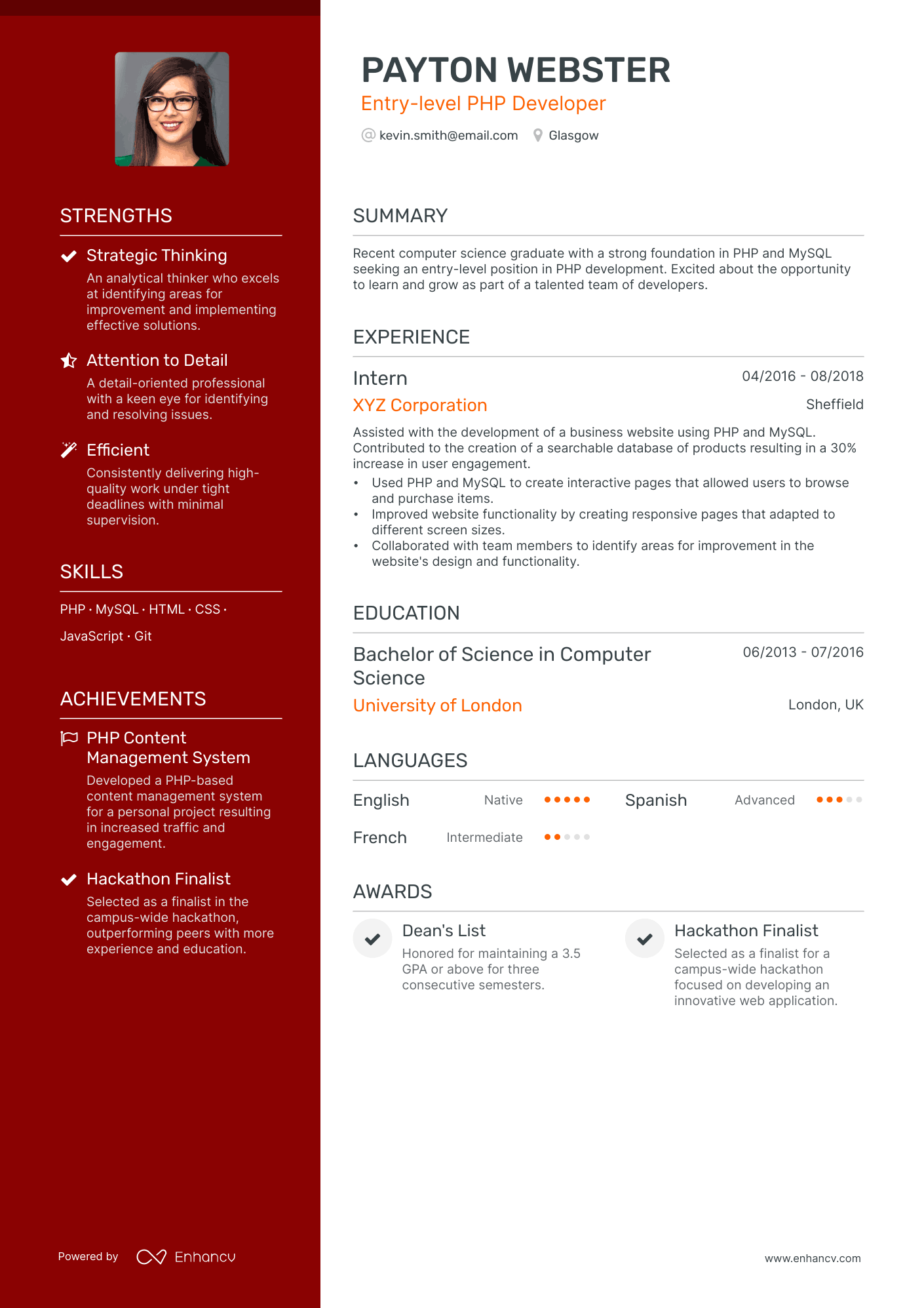 3 Php Developer CV Examples for 2024