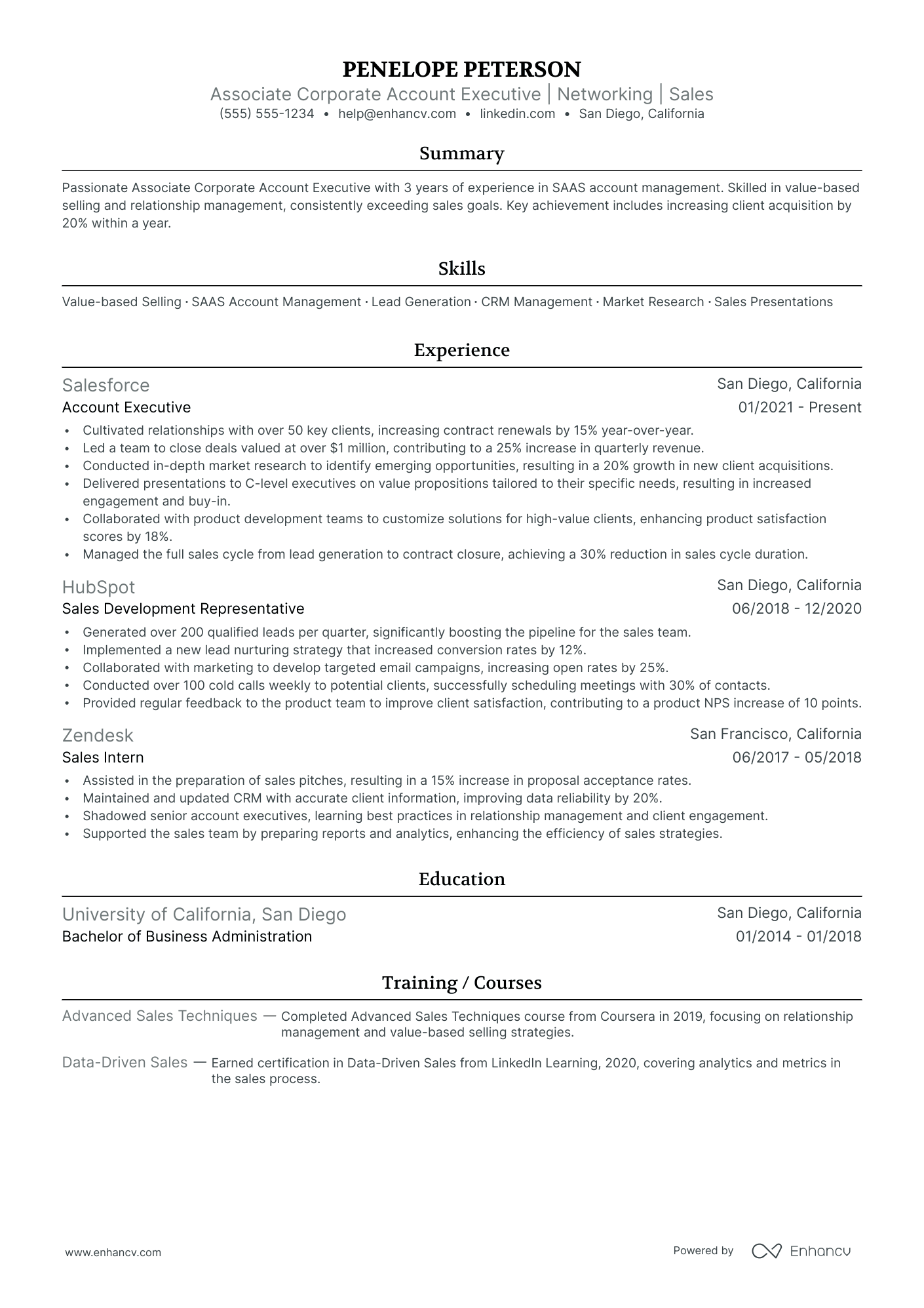 Corporate Account Executive resume example