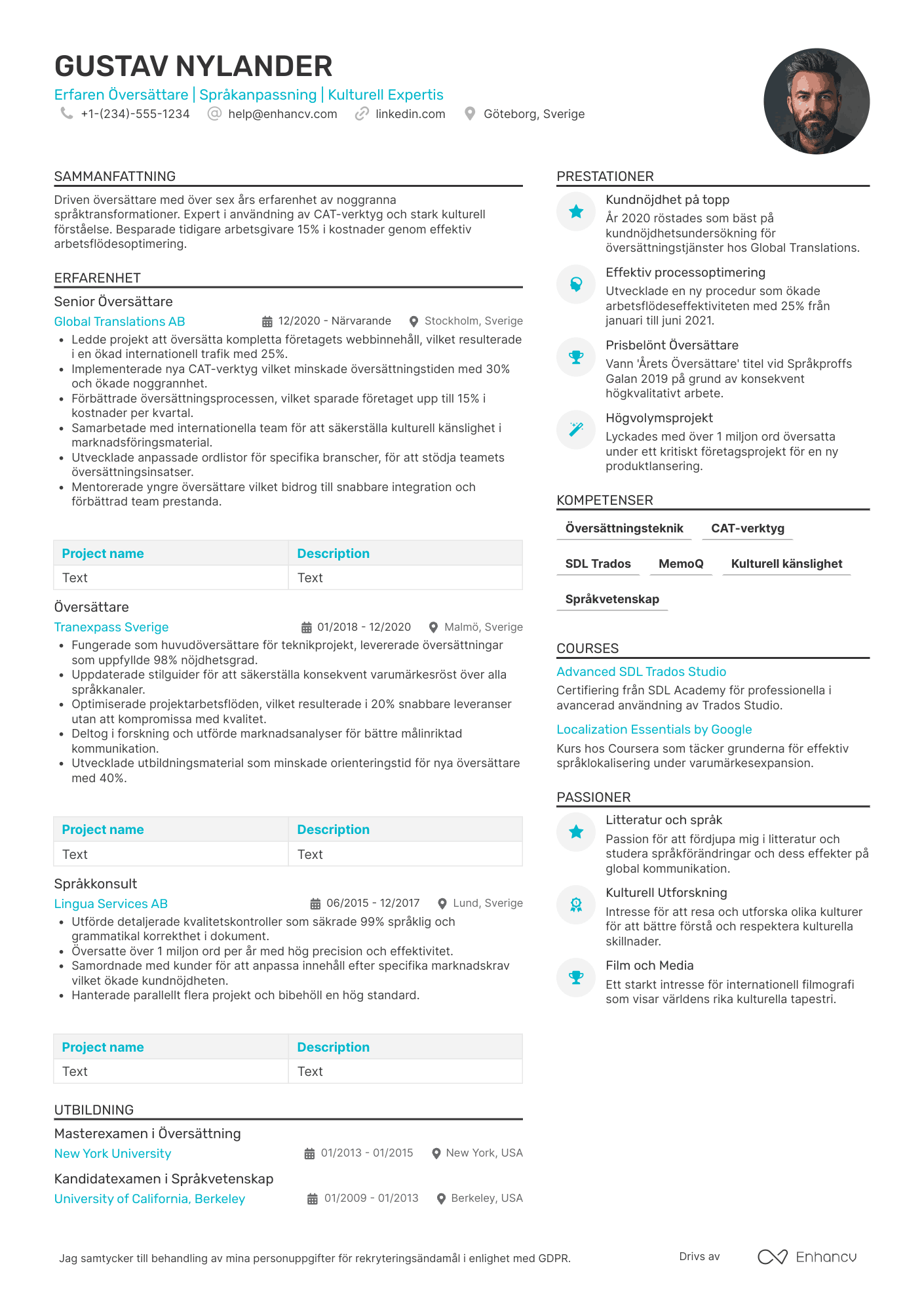 Översättare CV