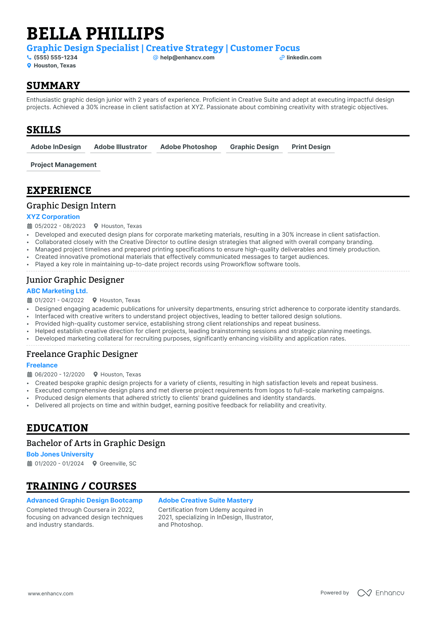 Marketing Graphic Designer resume example