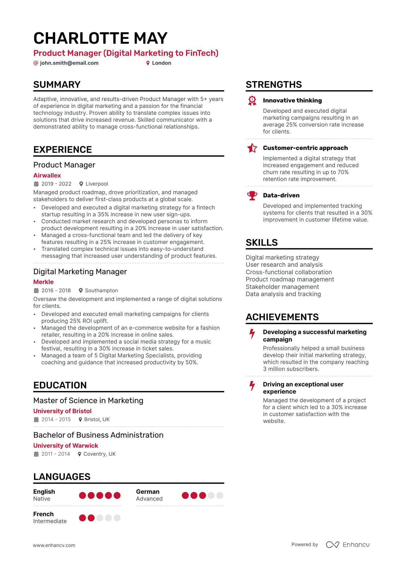 3 Product Manager CV Examples For 2024   Image 