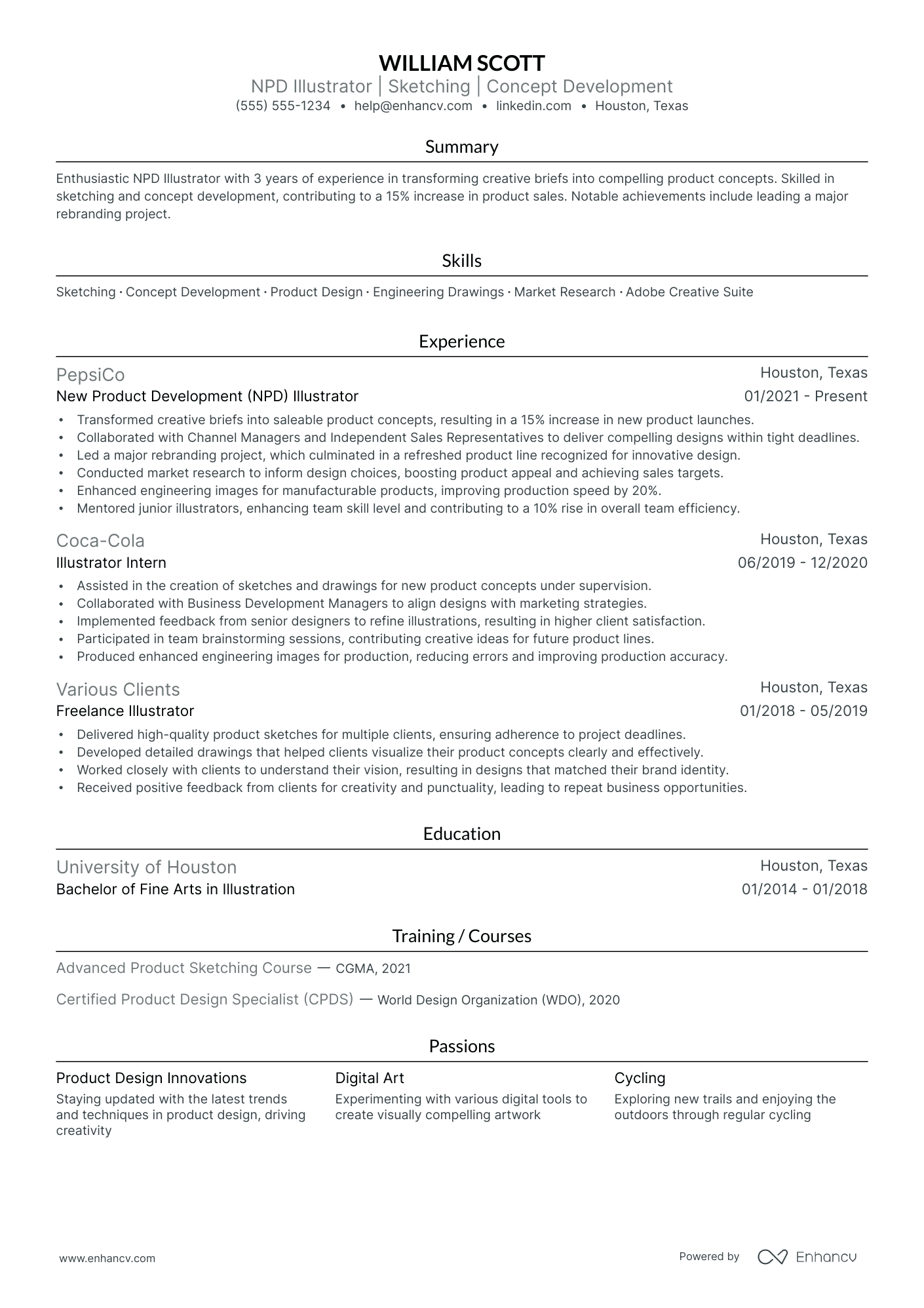 Digital Illustrator resume example