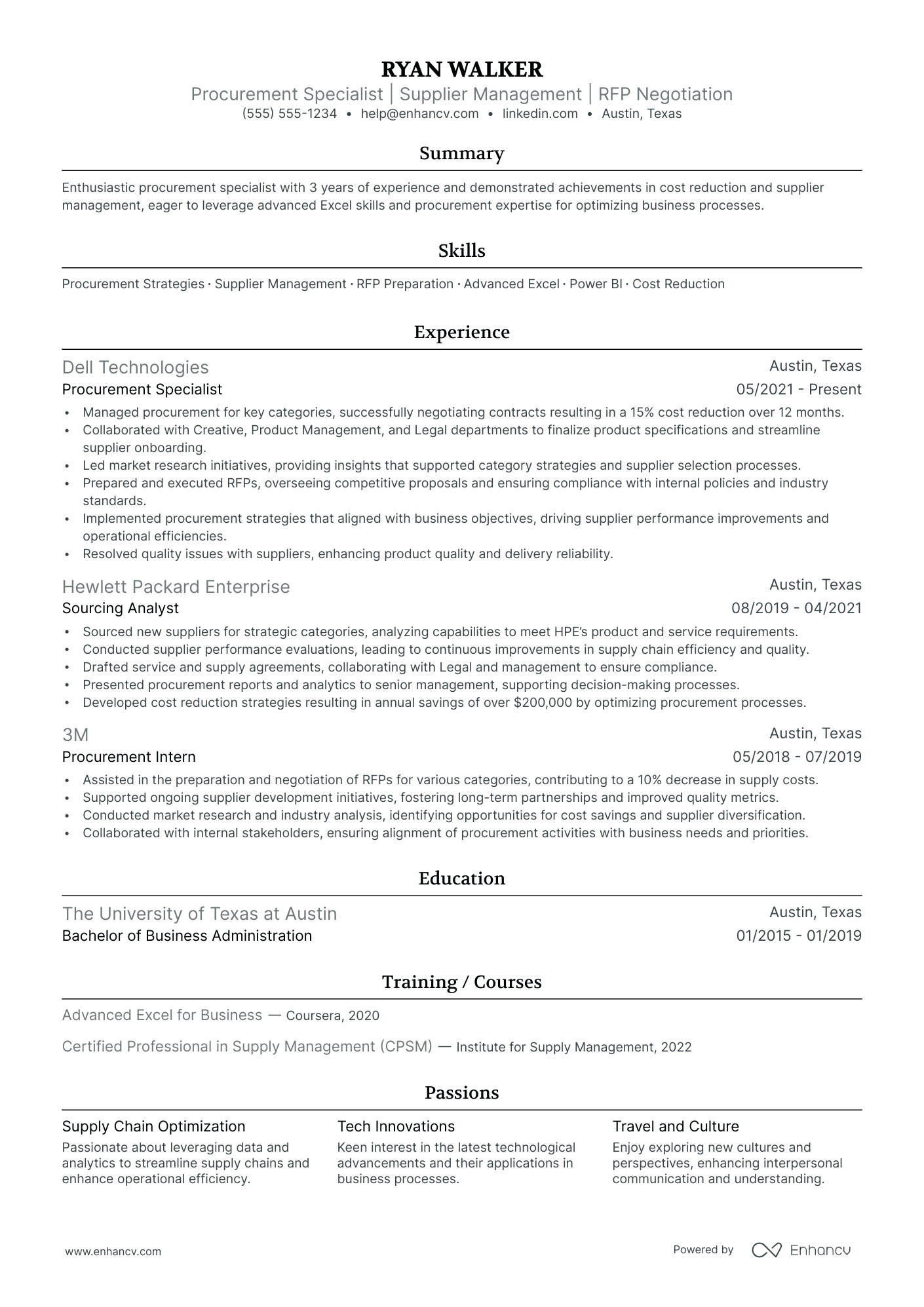 Strategic Buyer resume example