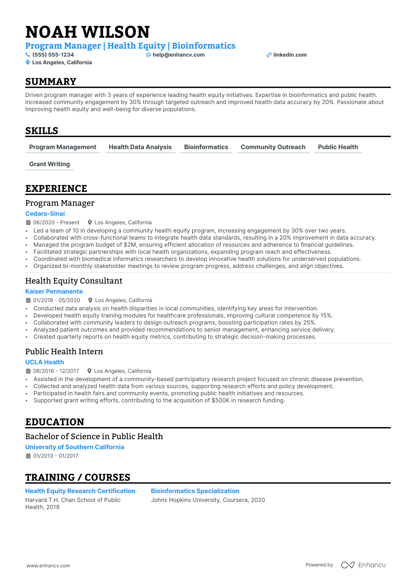 Director of Equity Research resume example