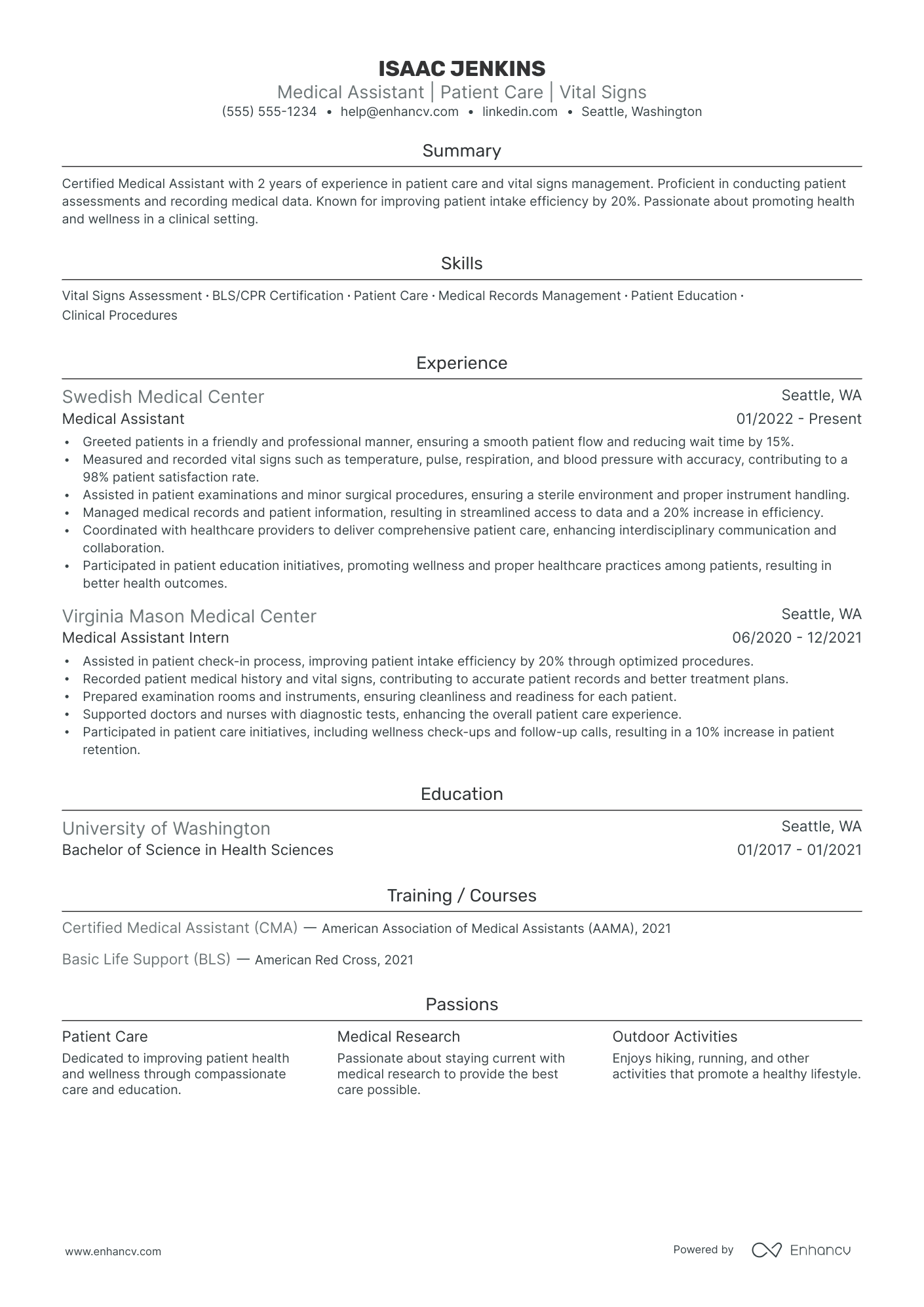 Medical Records Assistant resume example