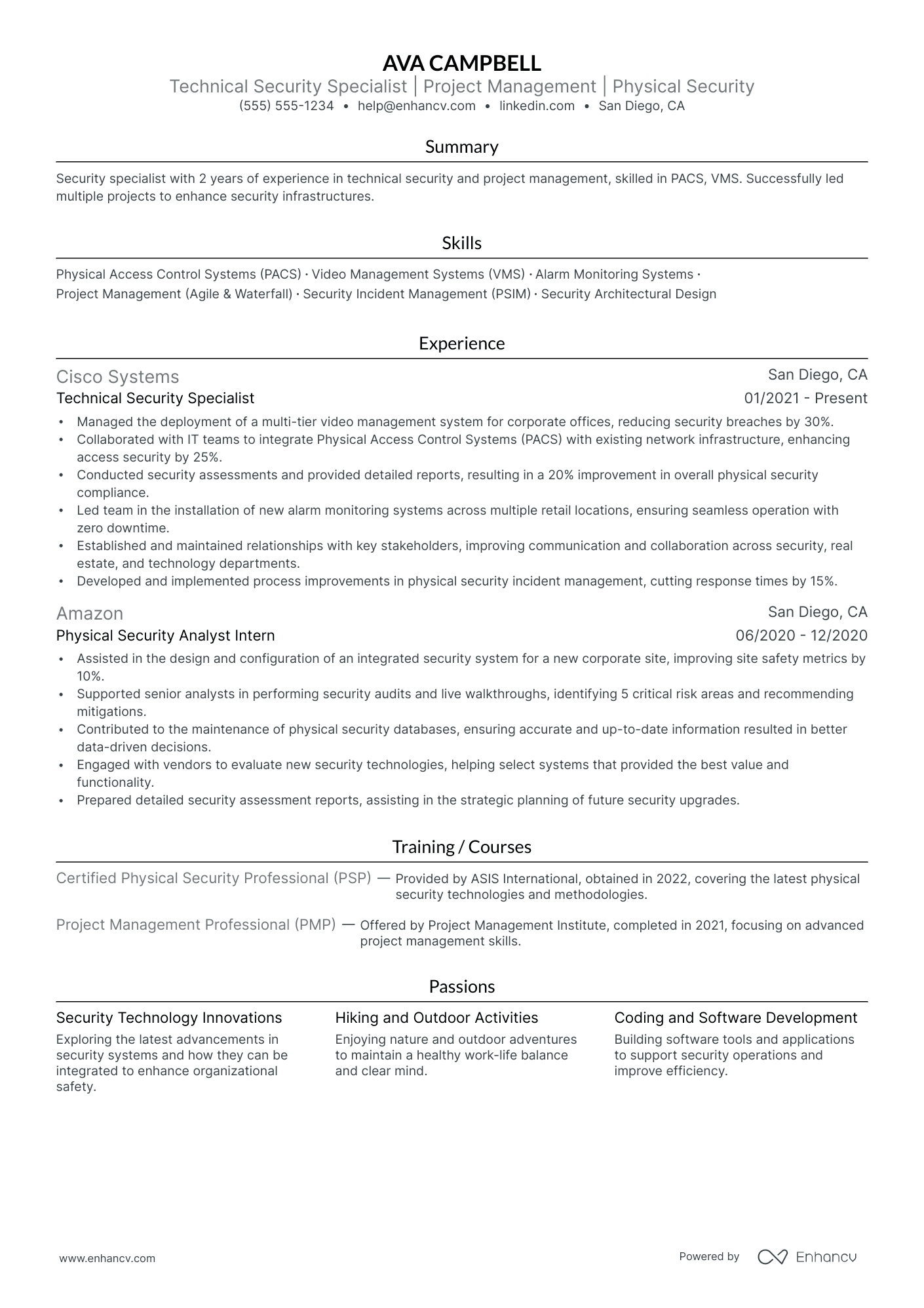 Associate Technical Project Manager resume example