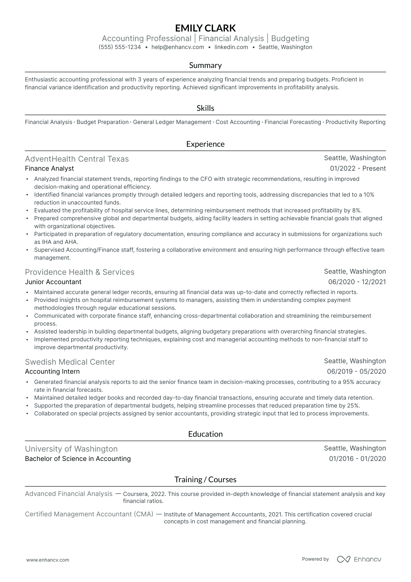 Finance Director resume example