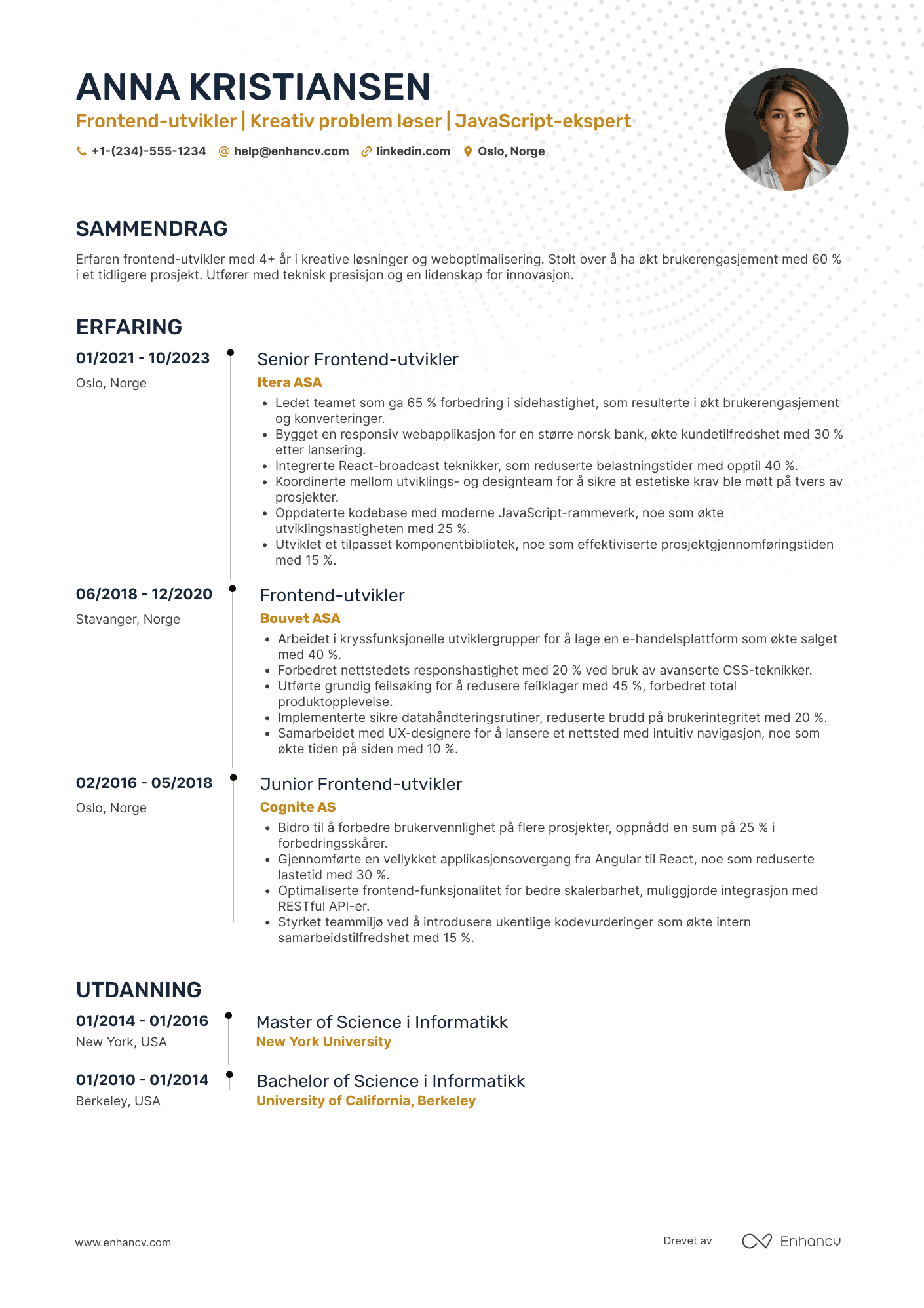 Frontend‑utvikler CV