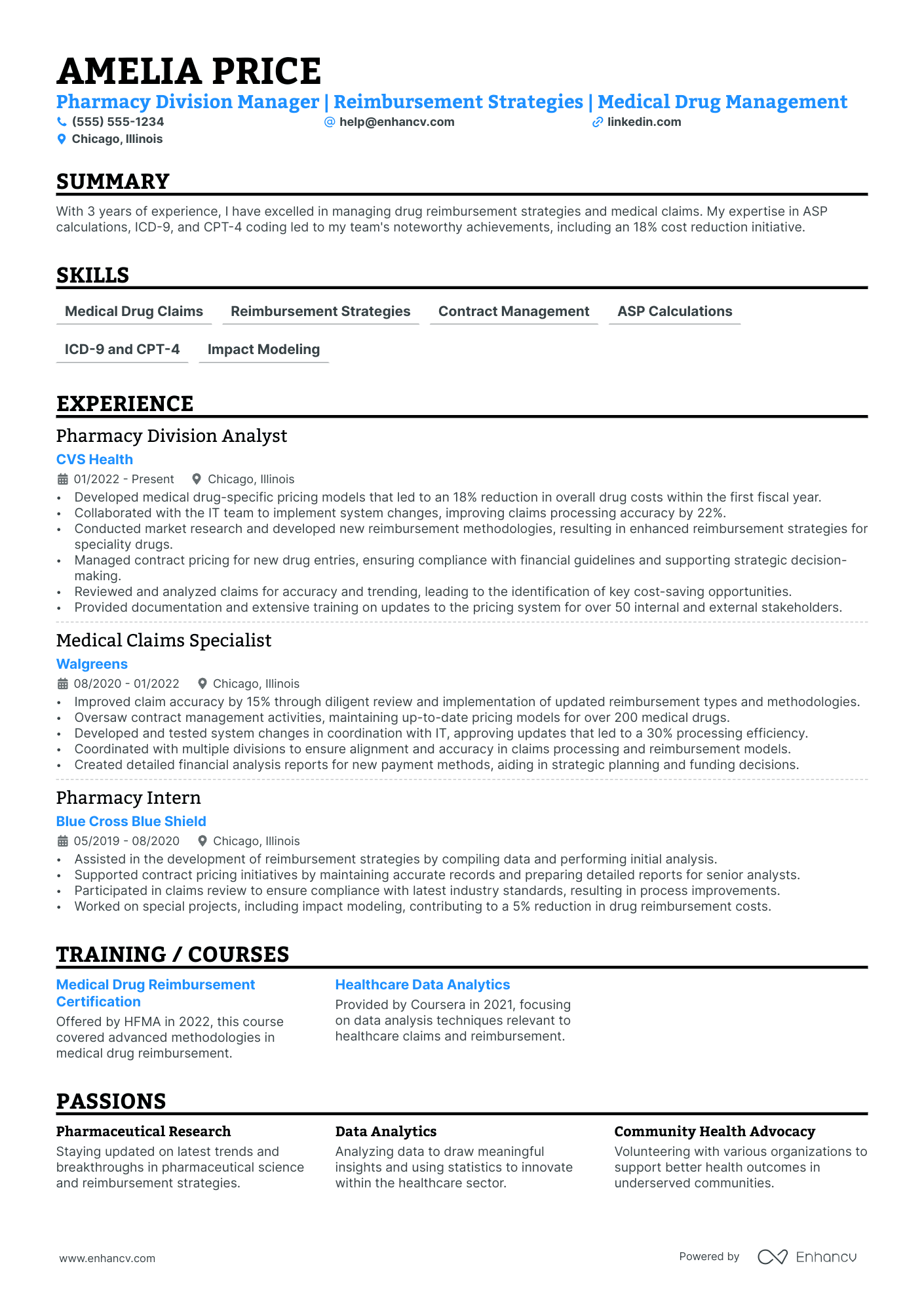 Medical Claim Adjuster resume example