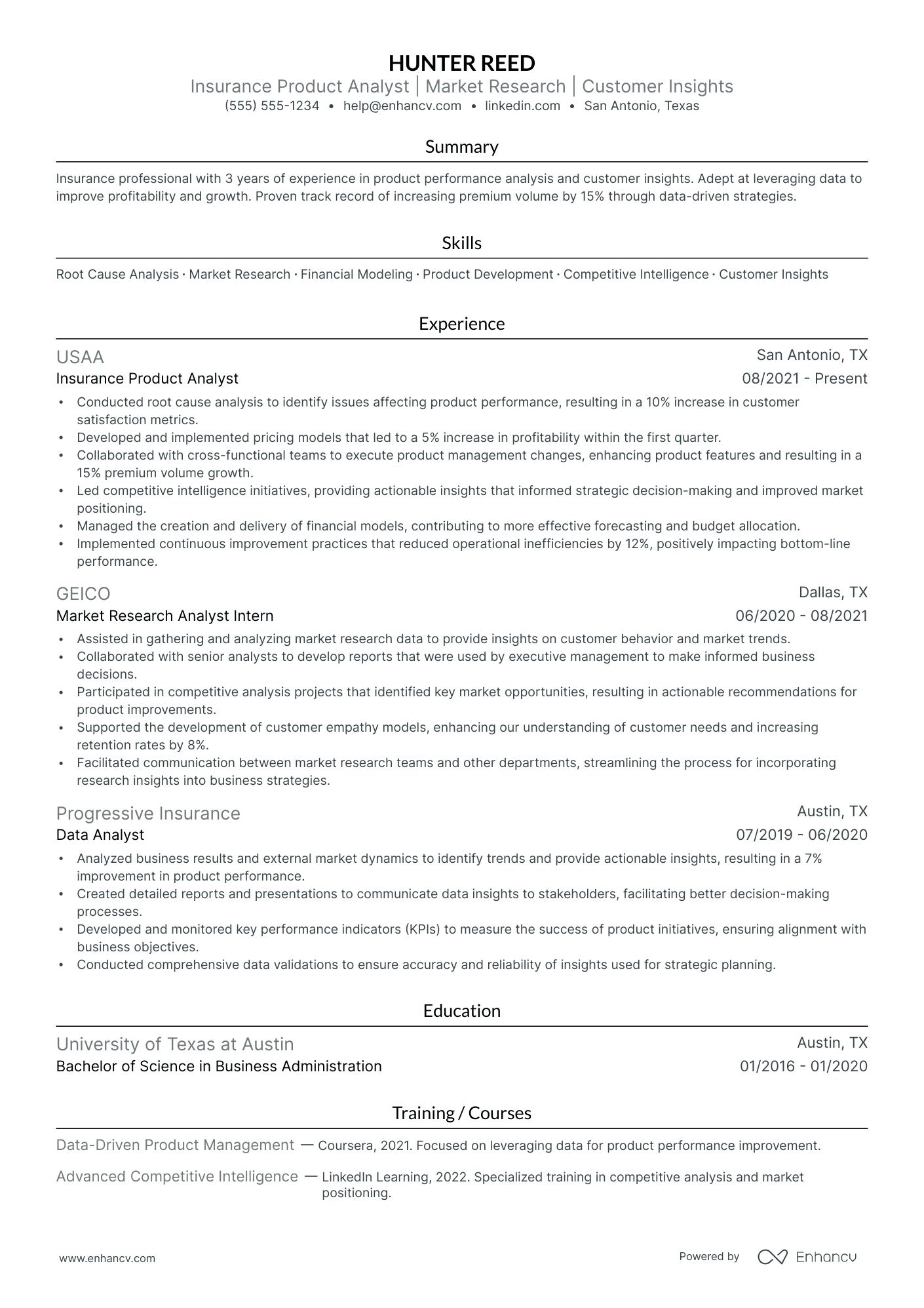 Product Development Manager resume example