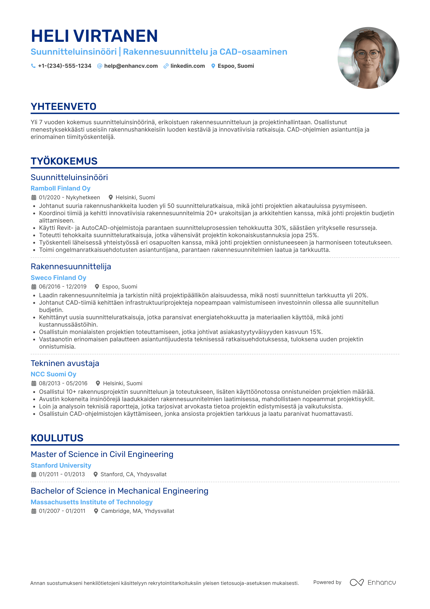 Suunnitteluinsinööri CV