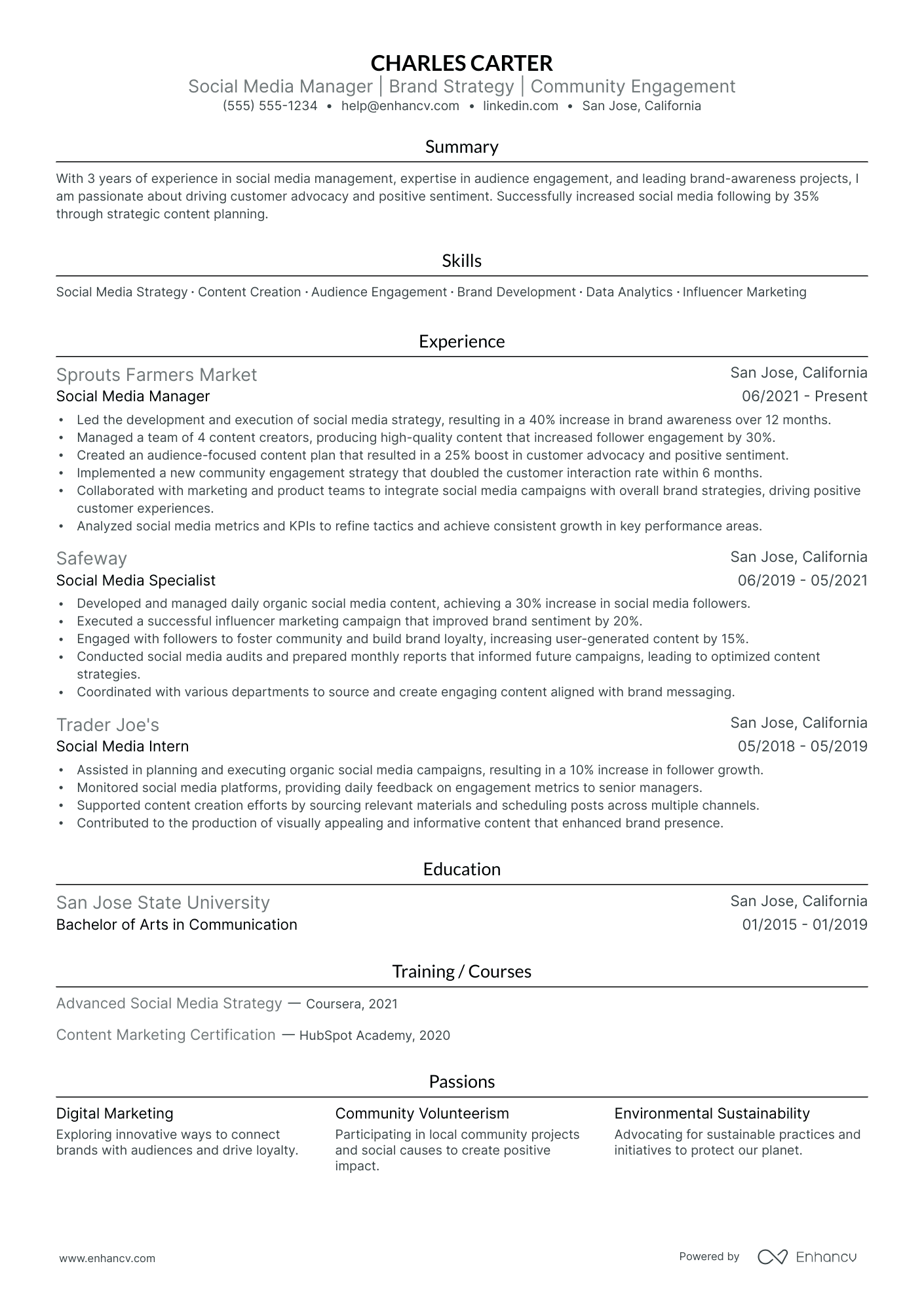 Social Media and Brand Manager Resume Example Resume Example