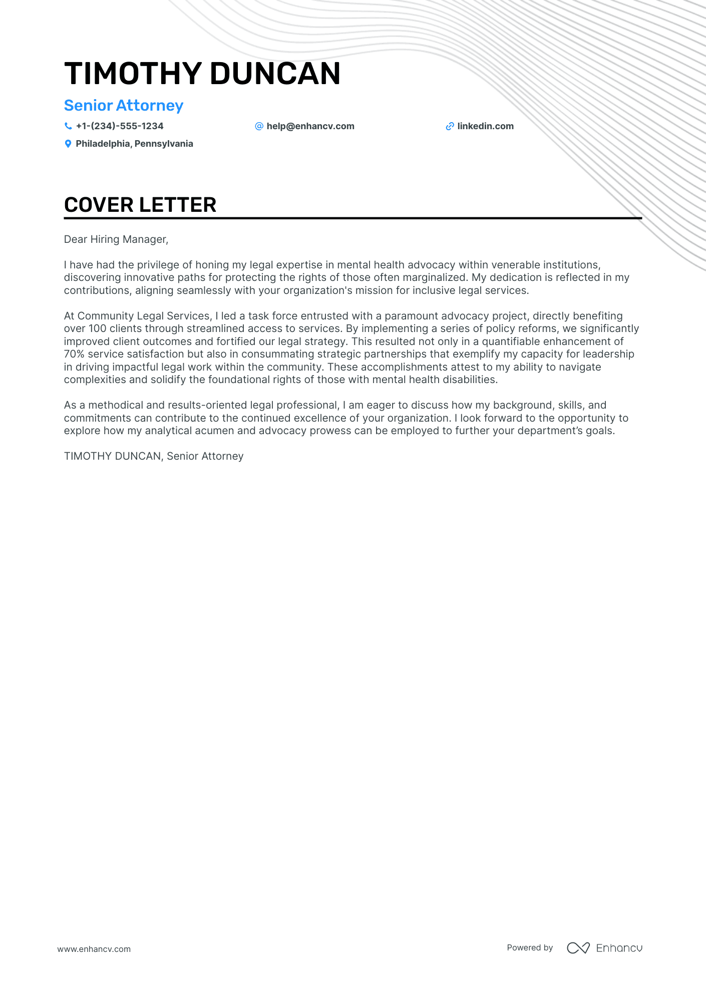 Senior Attorney cover letter